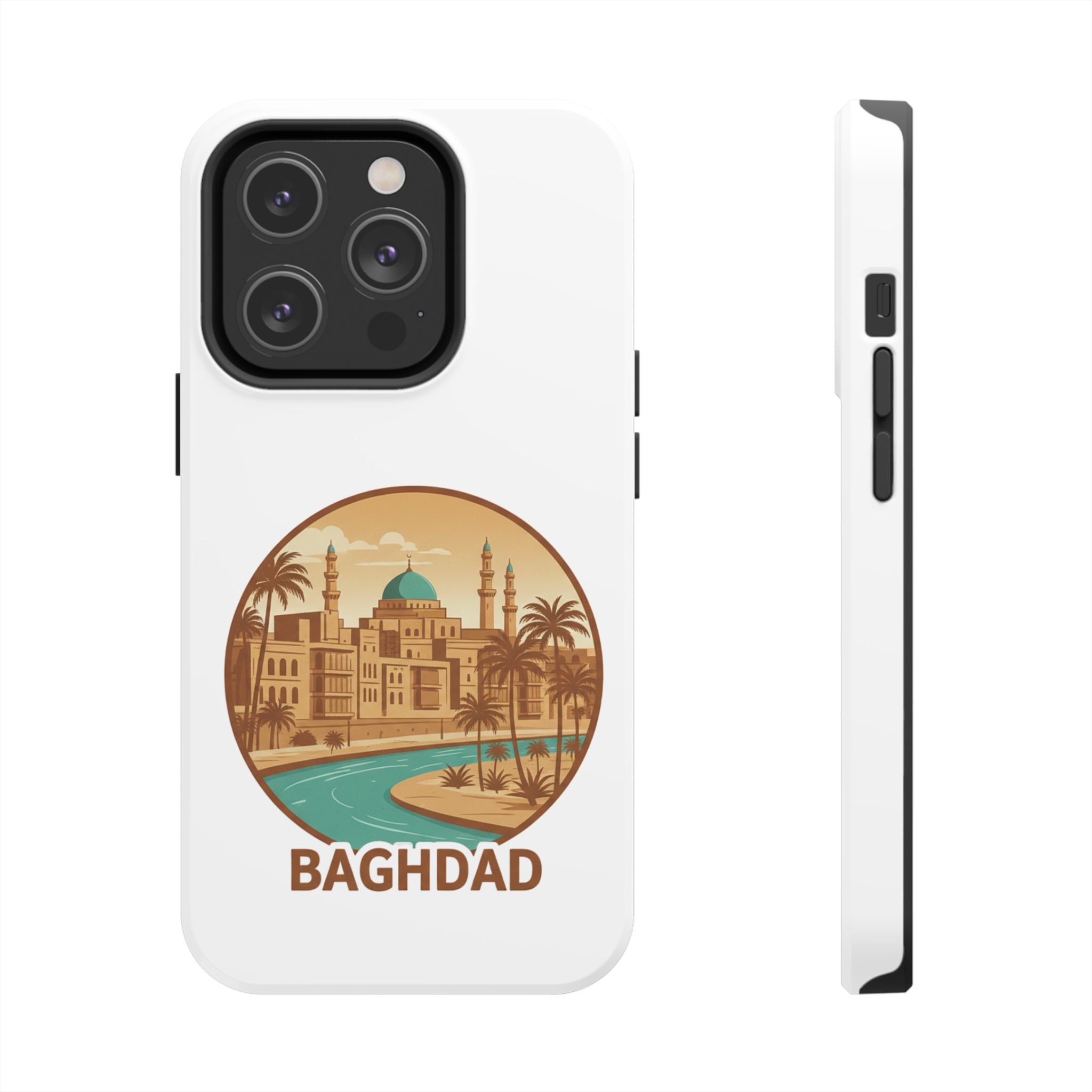 Baghdad Illustrated Tough Phone Case — Vintage Middle East Cityscape Protective Cover