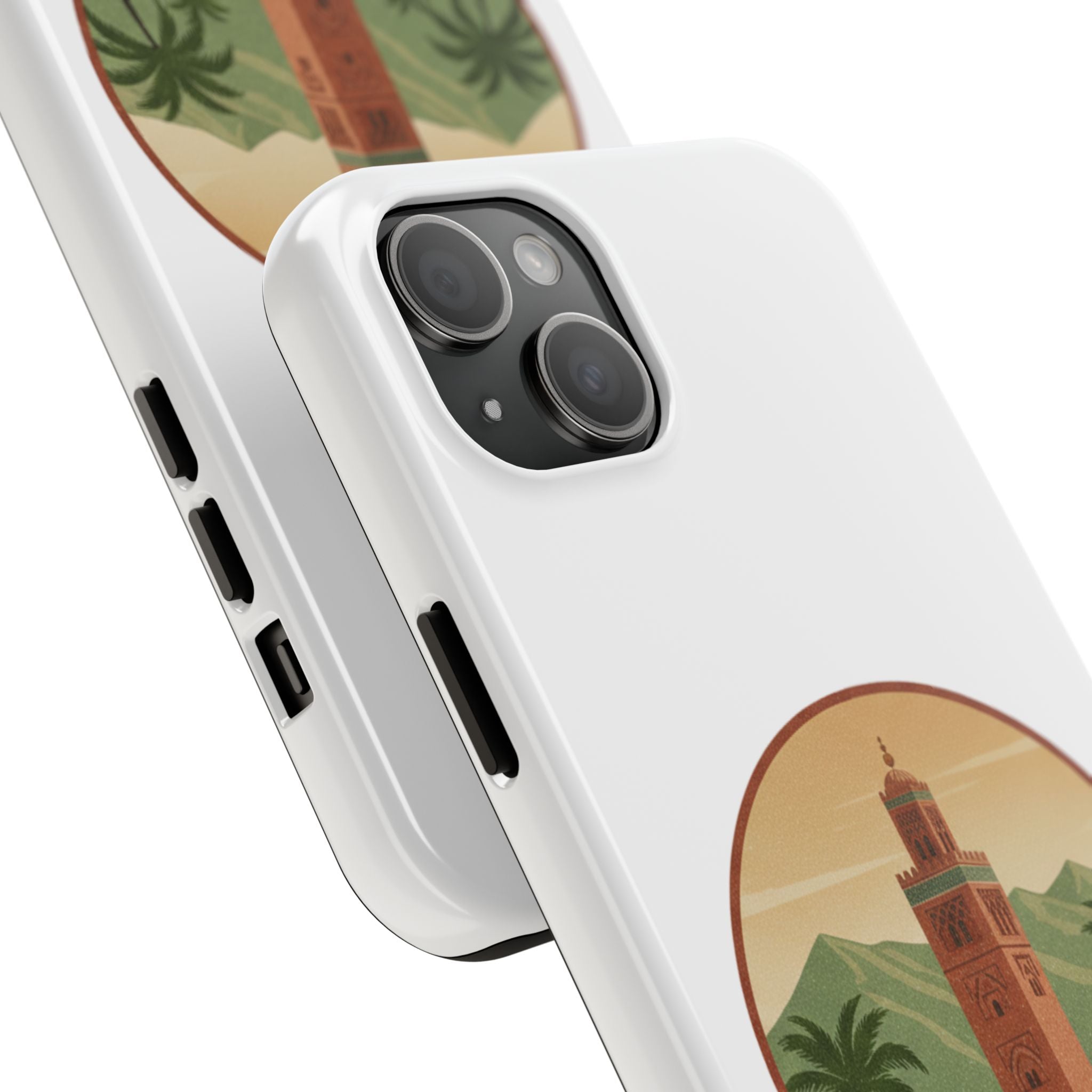 Marrakech Travel Phone Case — Vintage Moroccan Koutoubia Tower Design