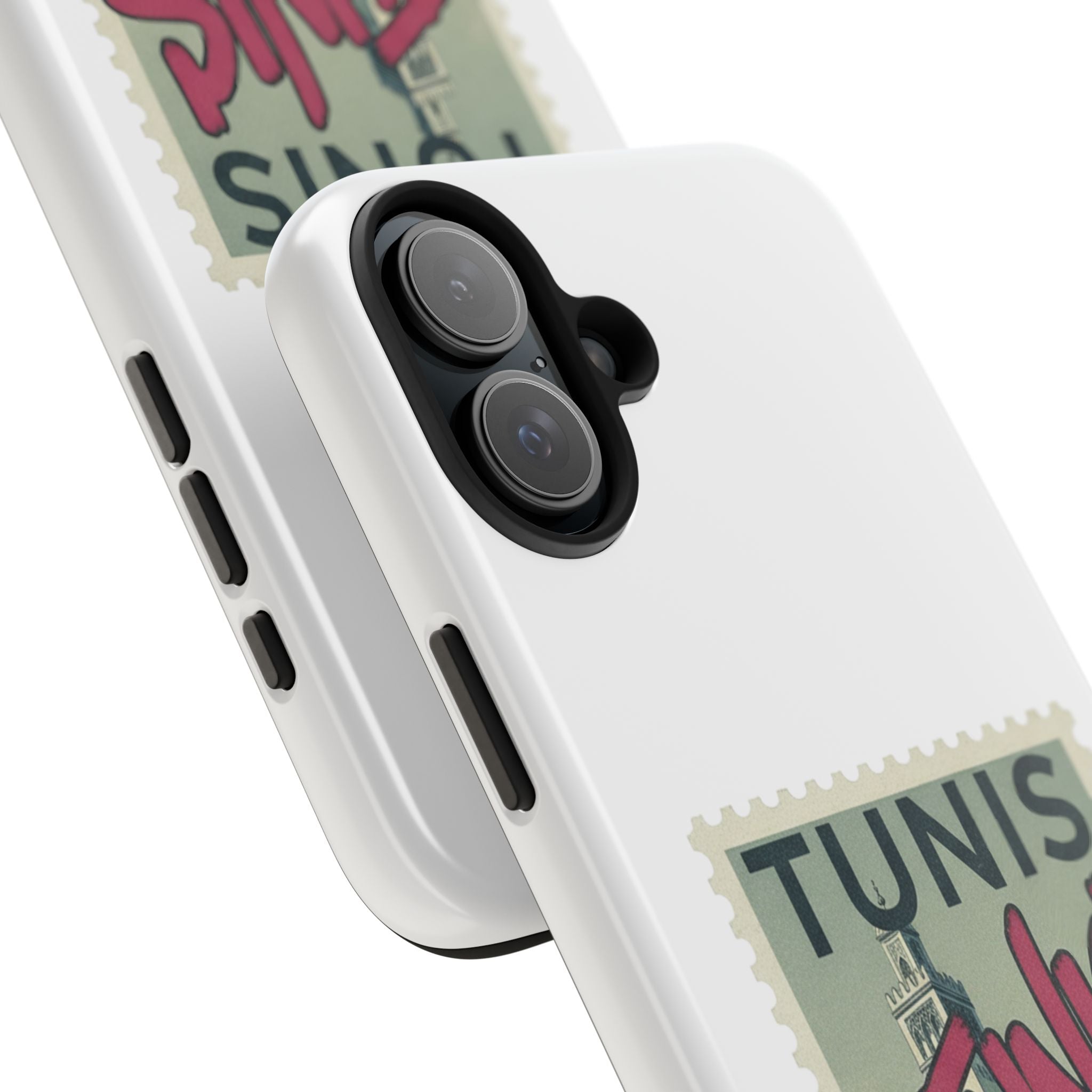 Tunis Vintage Stamp Tough Phone Case — Retro Tunisia Travel Phone Cover