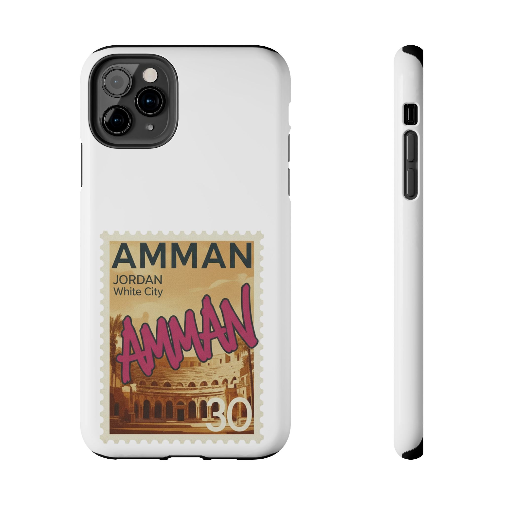 Amman Stamp Tough Phone Case — Jordan Travel Vintage Postage Design
