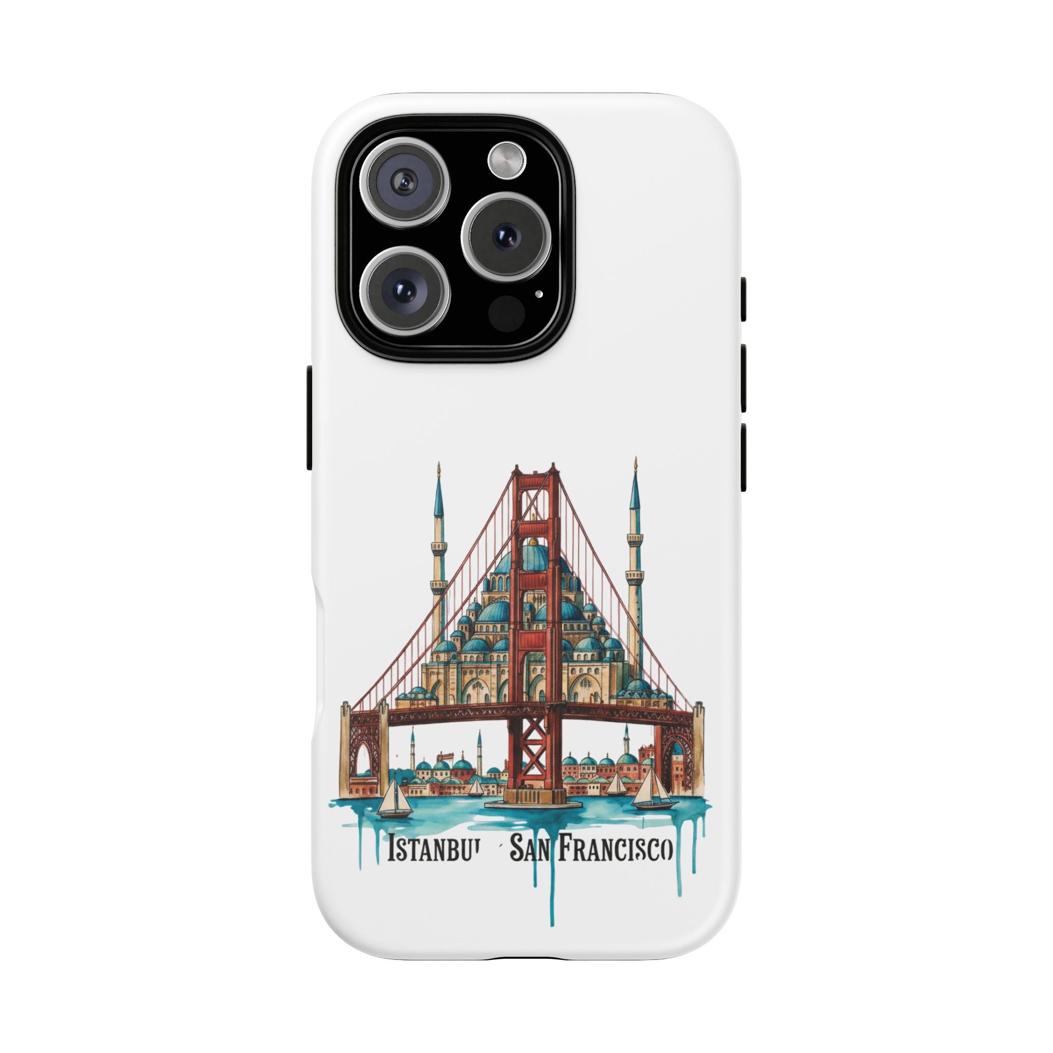City Bridge Phone Case — Istanbul × San Francisco Illustrated Travel Design