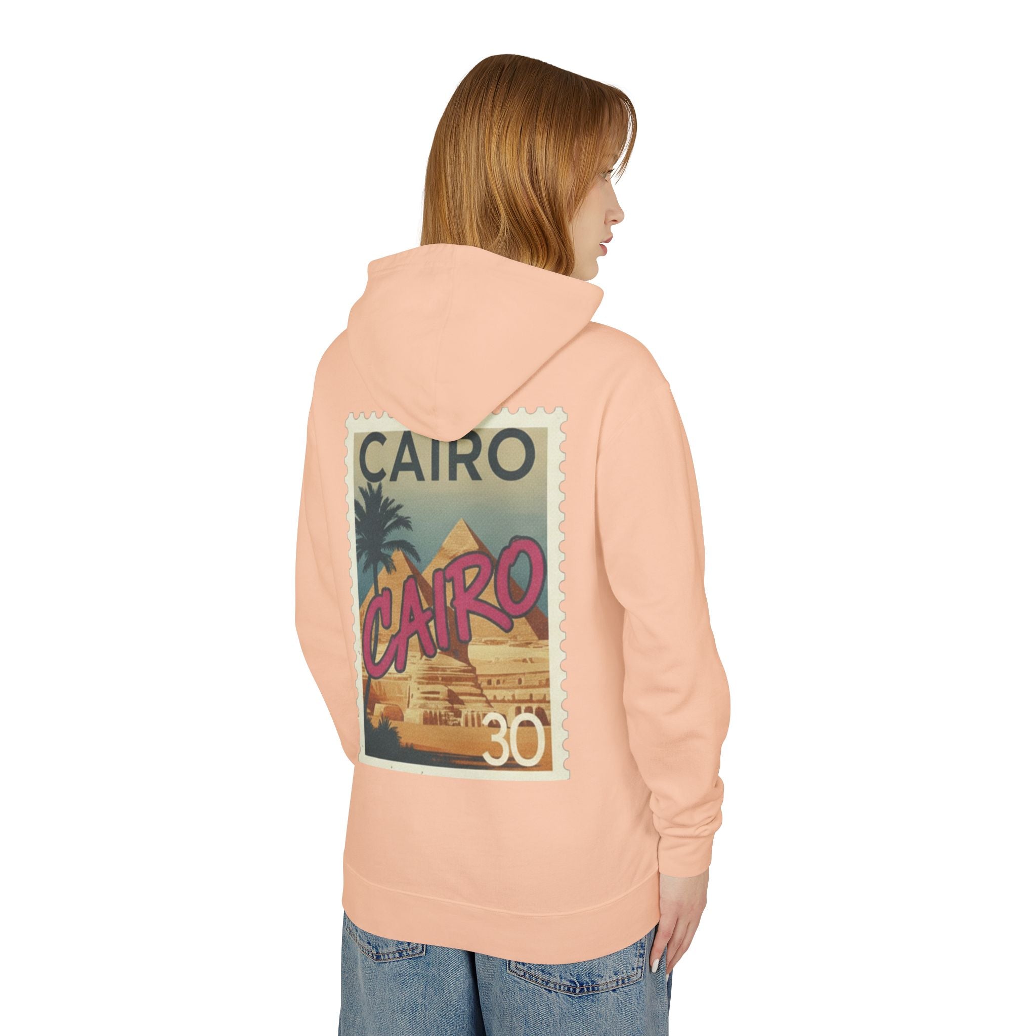 Cairo Vintage Postage Stamp Hoodie — Retro Egypt Travel Sweatshirt