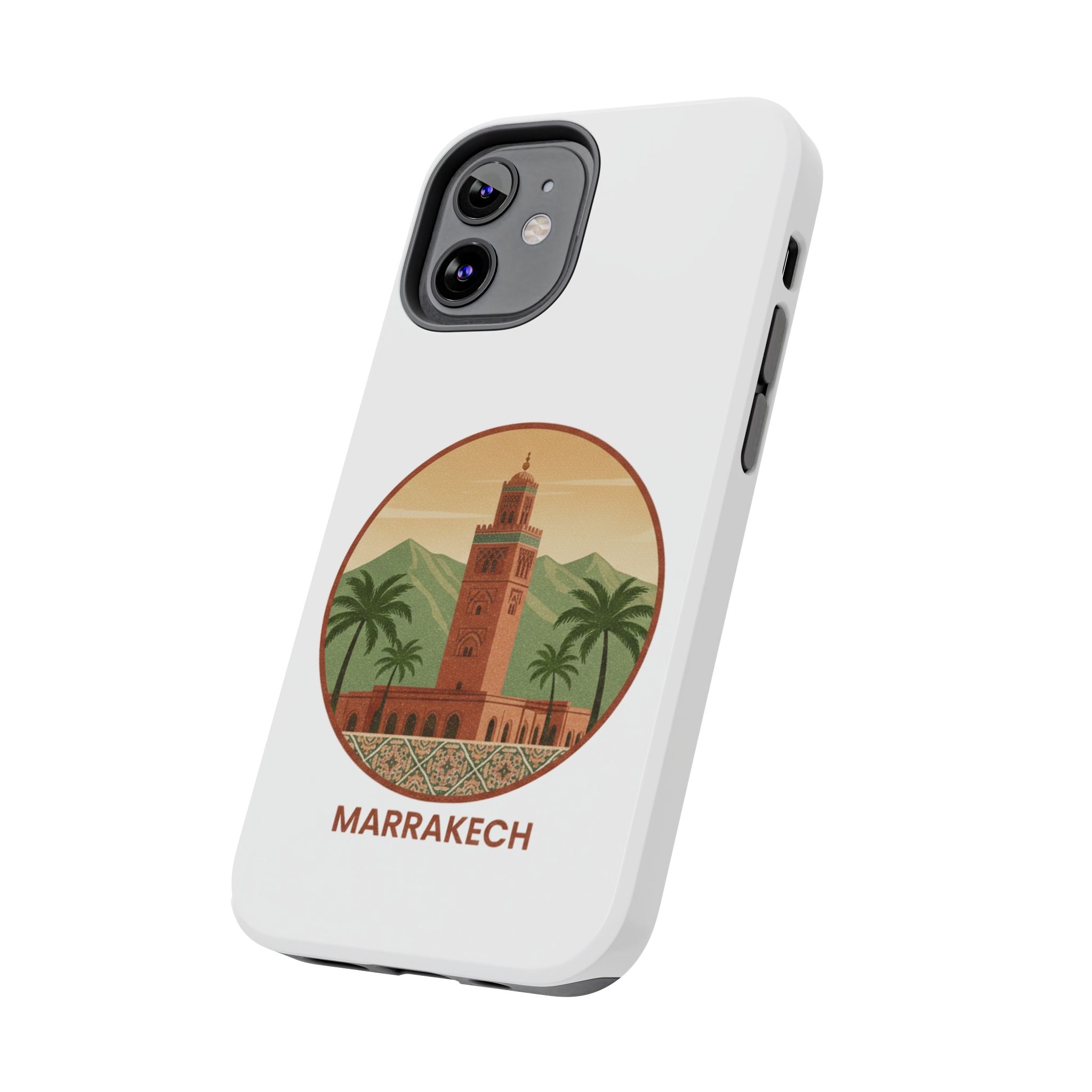 Marrakech Travel Phone Case — Vintage Moroccan Koutoubia Tower Design