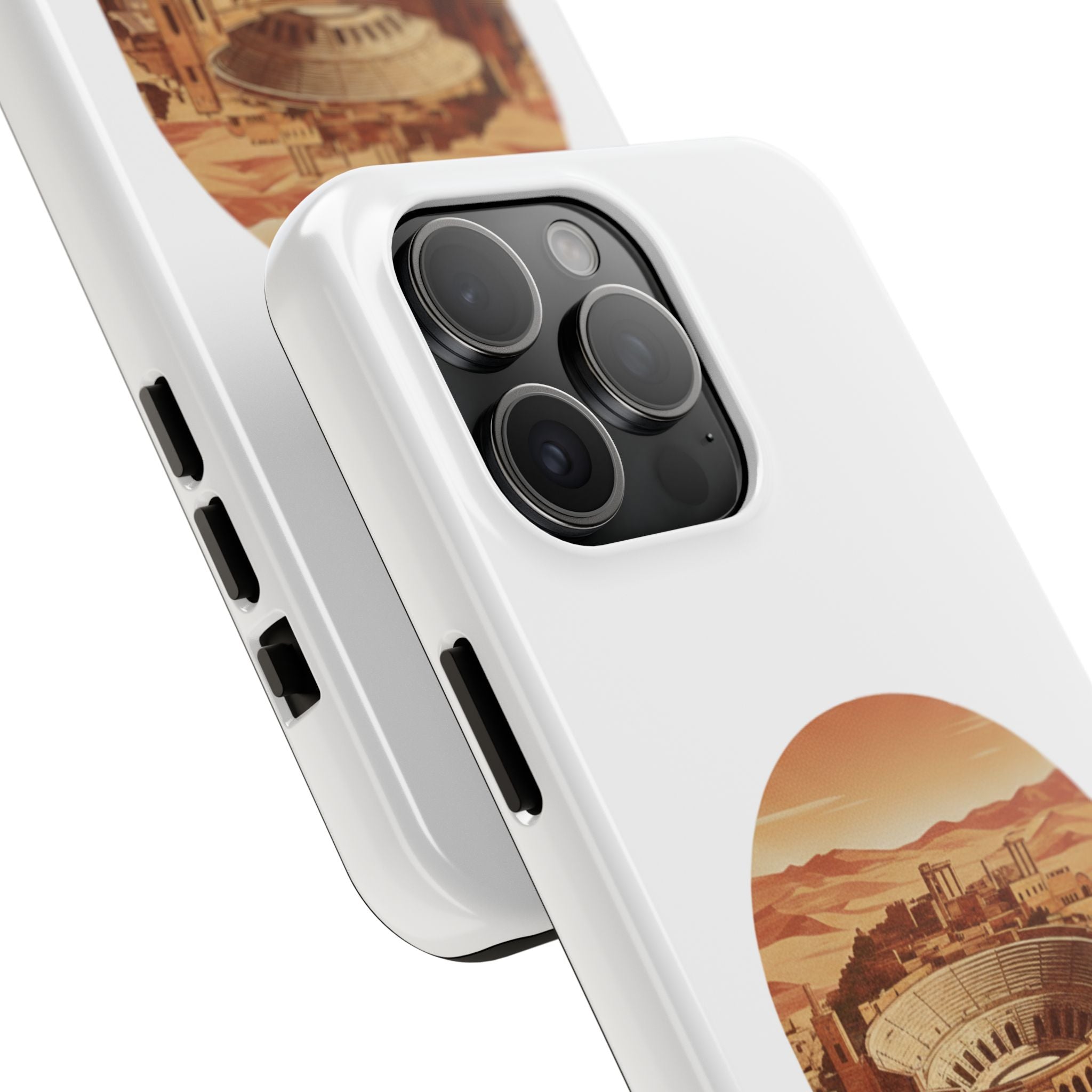 Amman Coliseum Tough Phone Case — Vintage Desert Cityscape Protective Cover