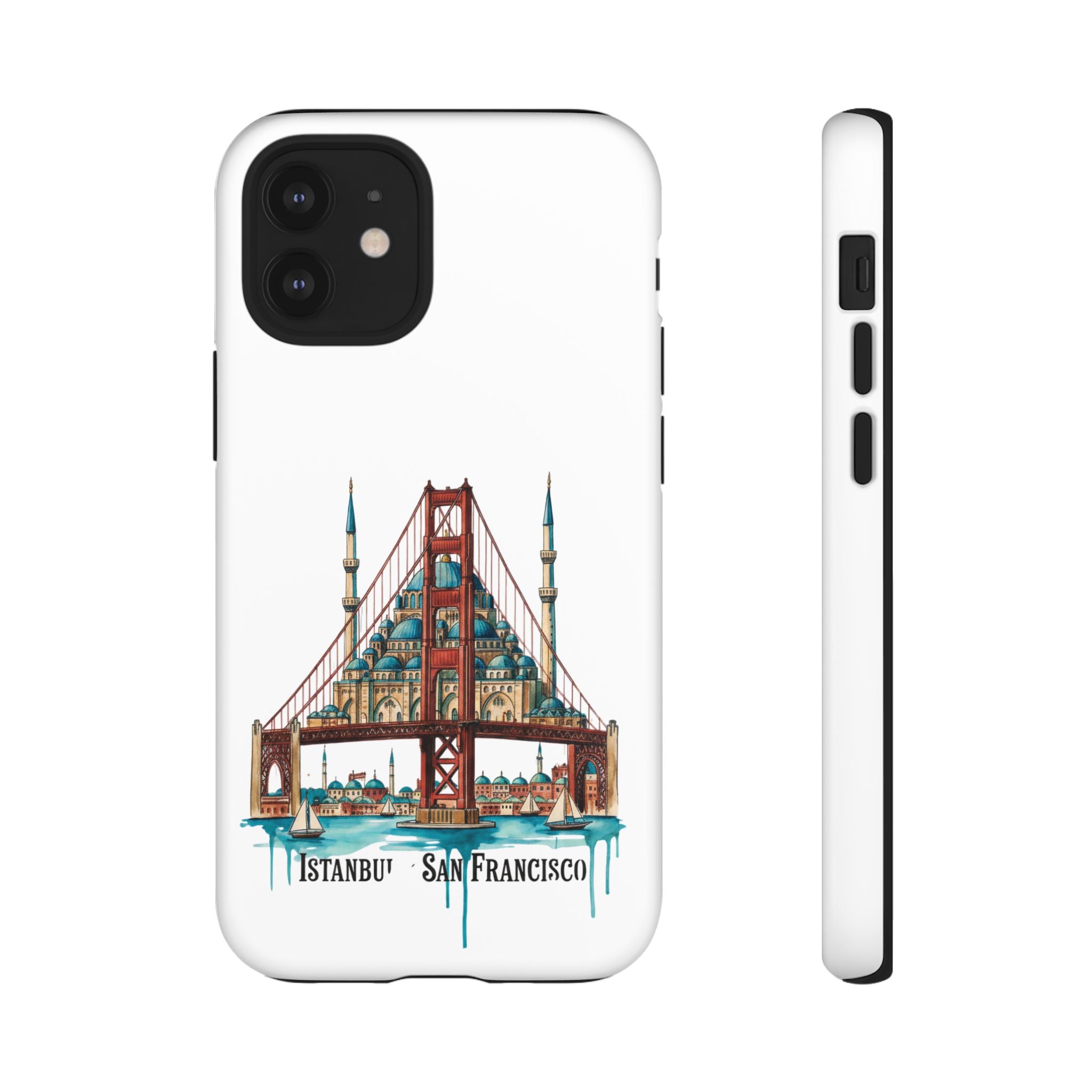 City Bridge Phone Case — Istanbul × San Francisco Illustrated Travel Design