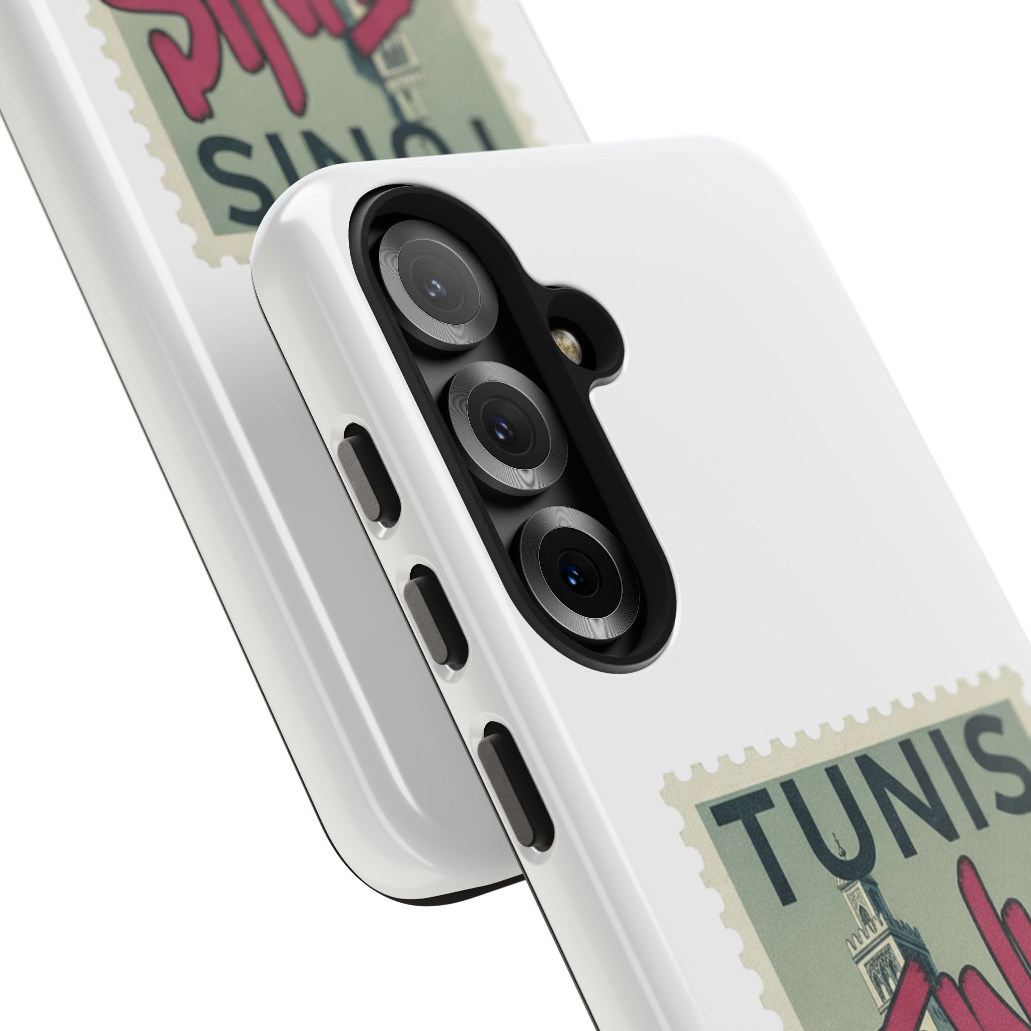 Tunis Vintage Stamp Tough Phone Case — Retro Tunisia Travel Phone Cover