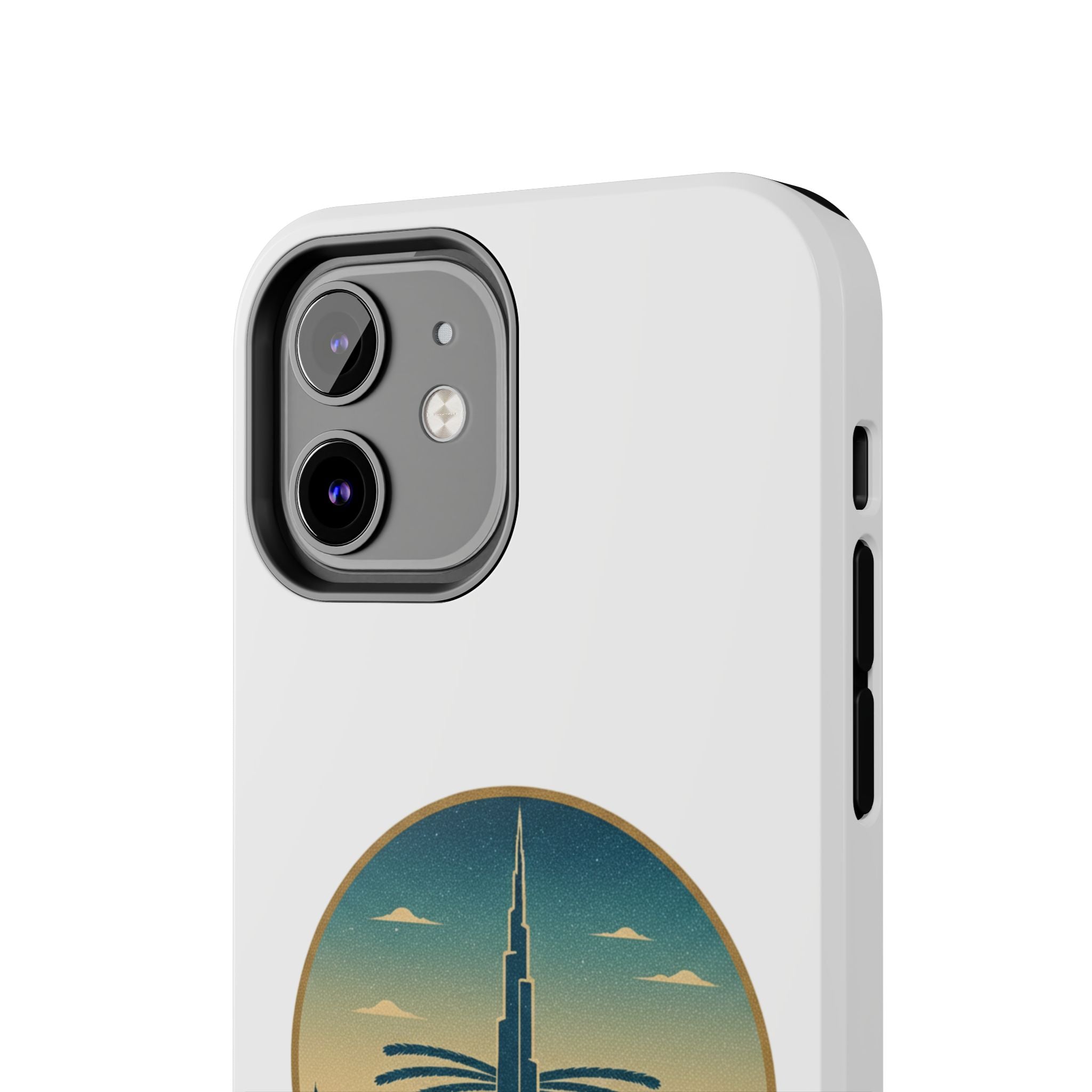 Dubai Skyline Tough Phone Case — Retro Desert Palm Travel Phone Cover