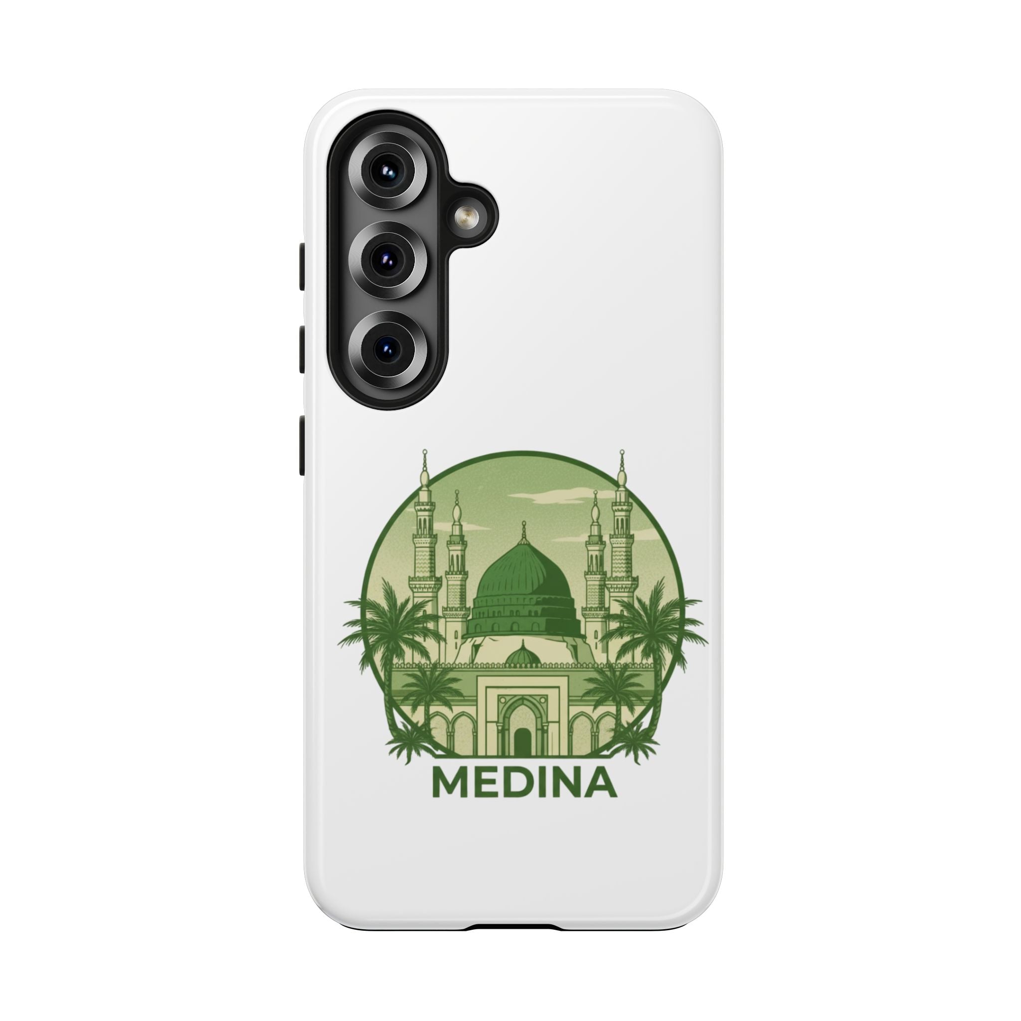 Medina Mosque Tough Phone Case – Islamic Landmark Green Phone Cover