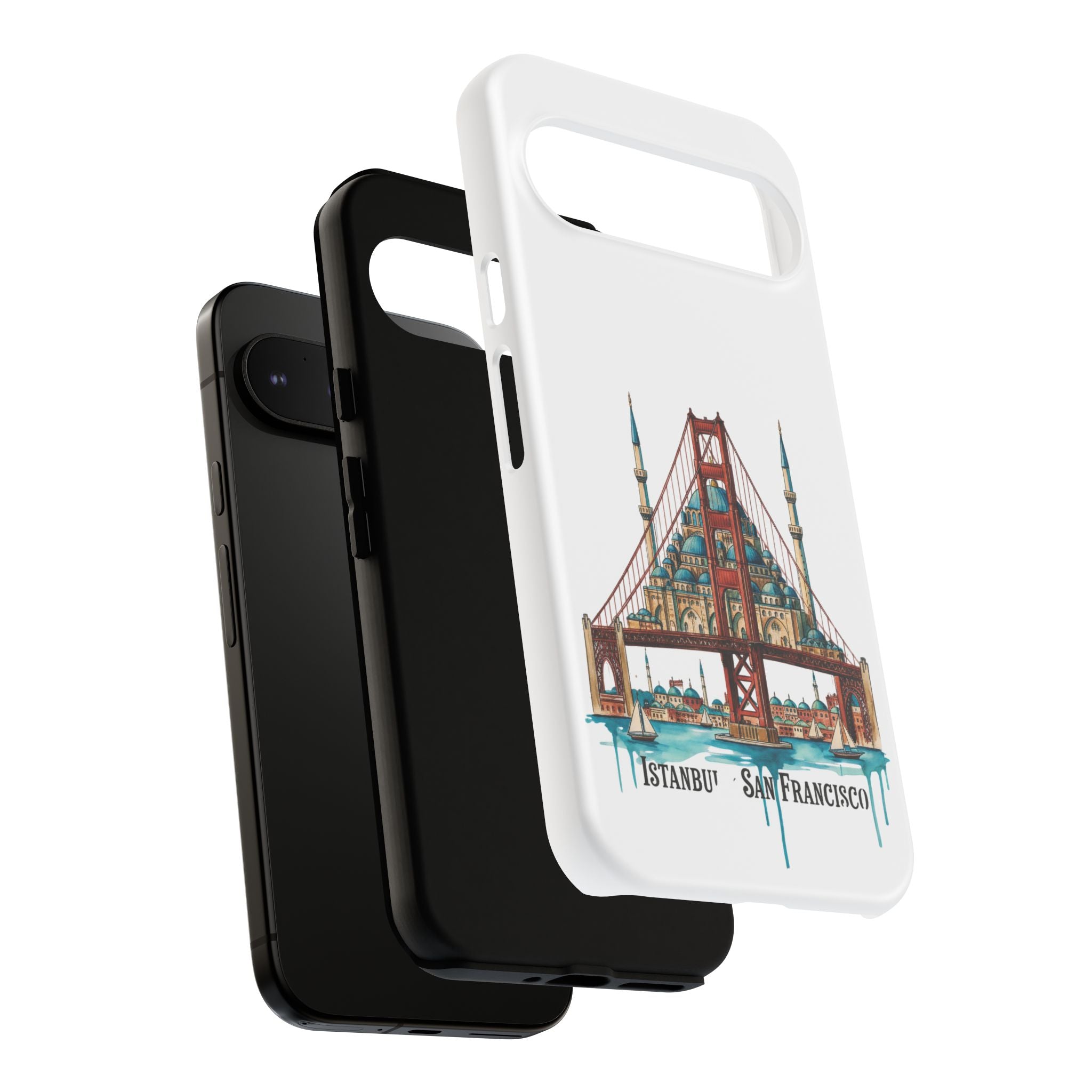 City Bridge Phone Case — Istanbul × San Francisco Illustrated Travel Design