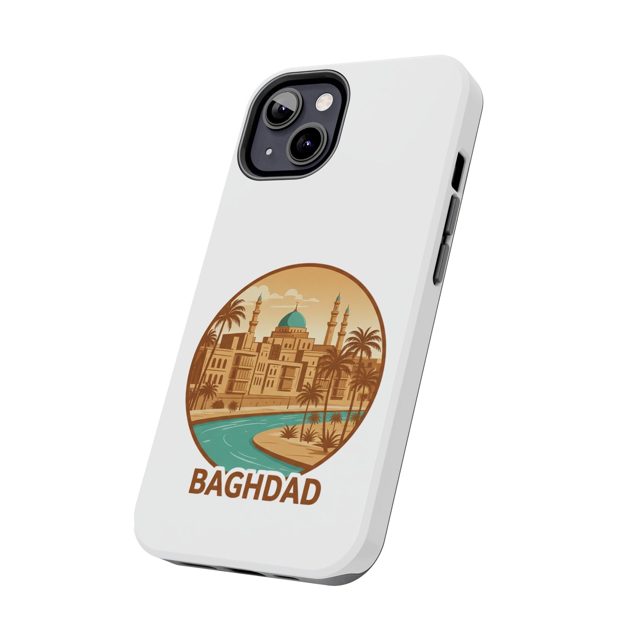 Baghdad Illustrated Tough Phone Case — Vintage Middle East Cityscape Protective Cover