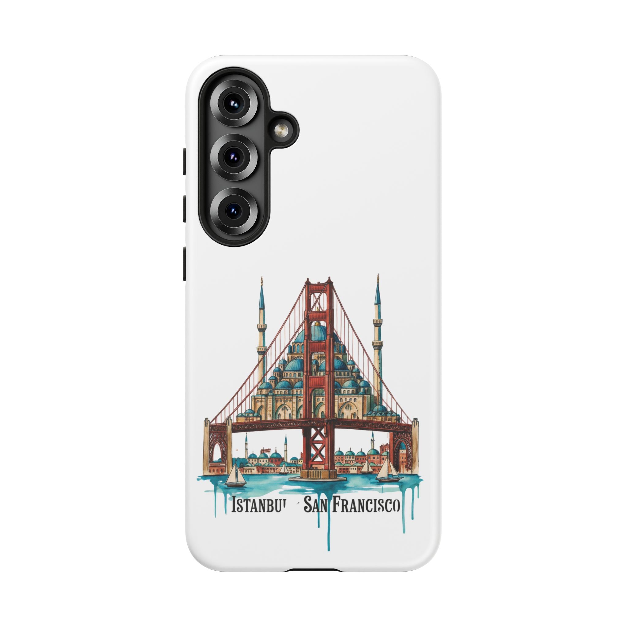 City Bridge Phone Case — Istanbul × San Francisco Illustrated Travel Design