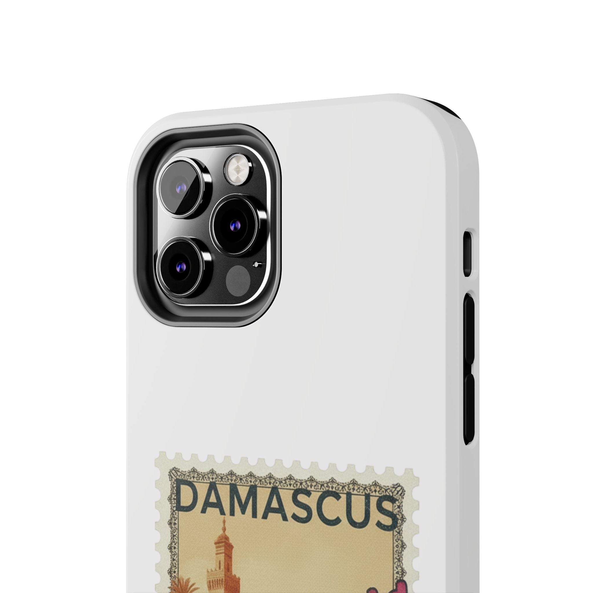 Damascus Vintage Stamp Tough Phone Case — Retro Travel Phone Cover