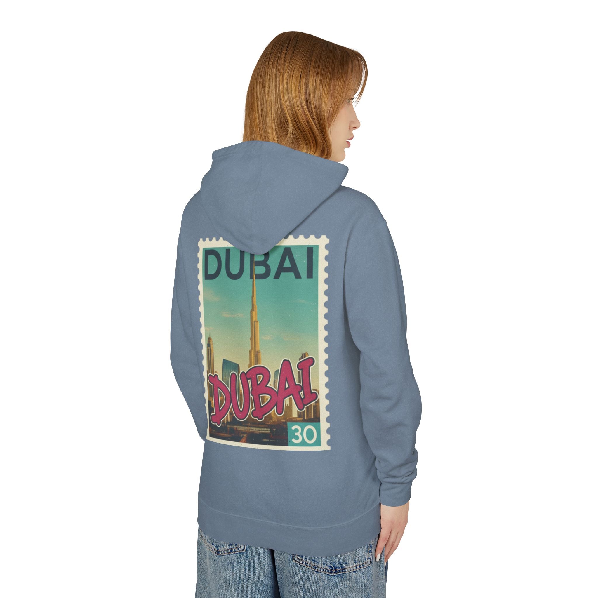 Dubai Vintage Postage Stamp Hoodie – Travel Souvenir Sweatshirt