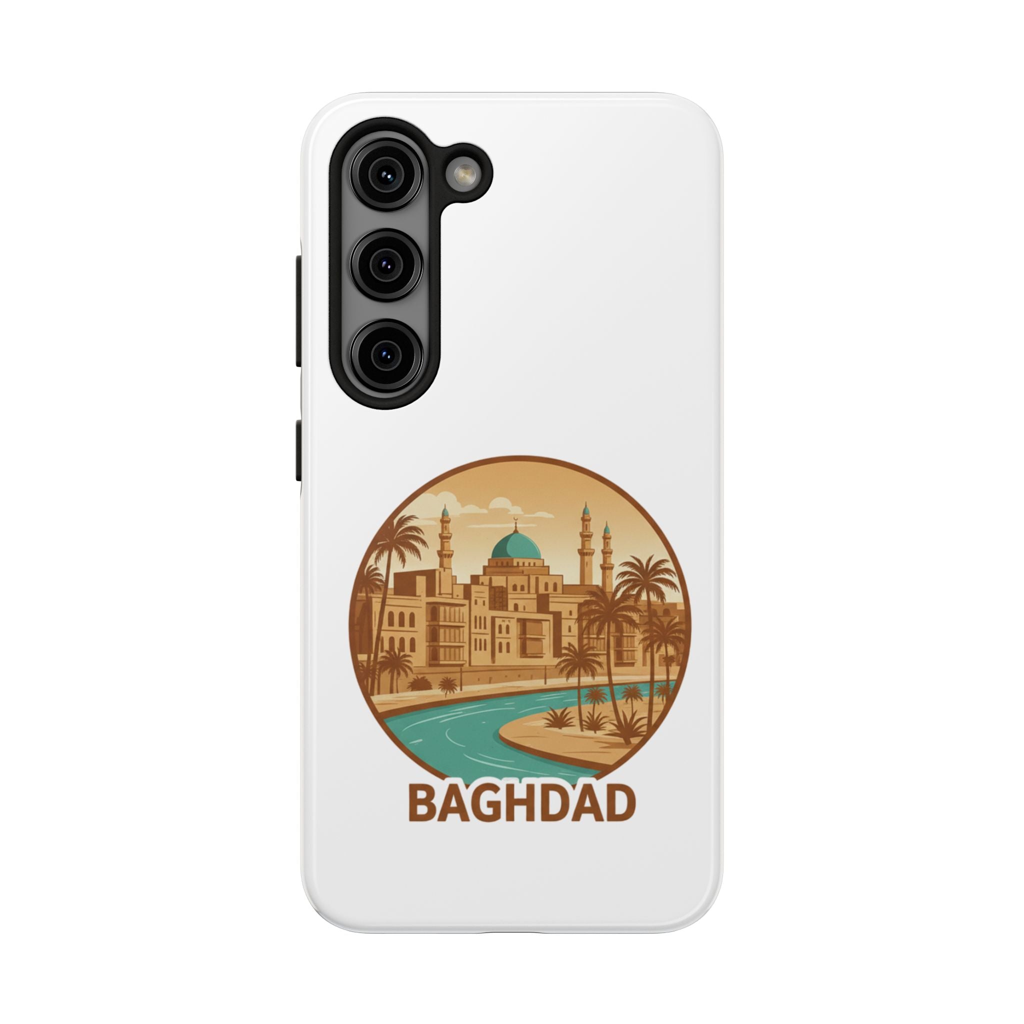 Baghdad Illustrated Tough Phone Case — Vintage Middle East Cityscape Protective Cover