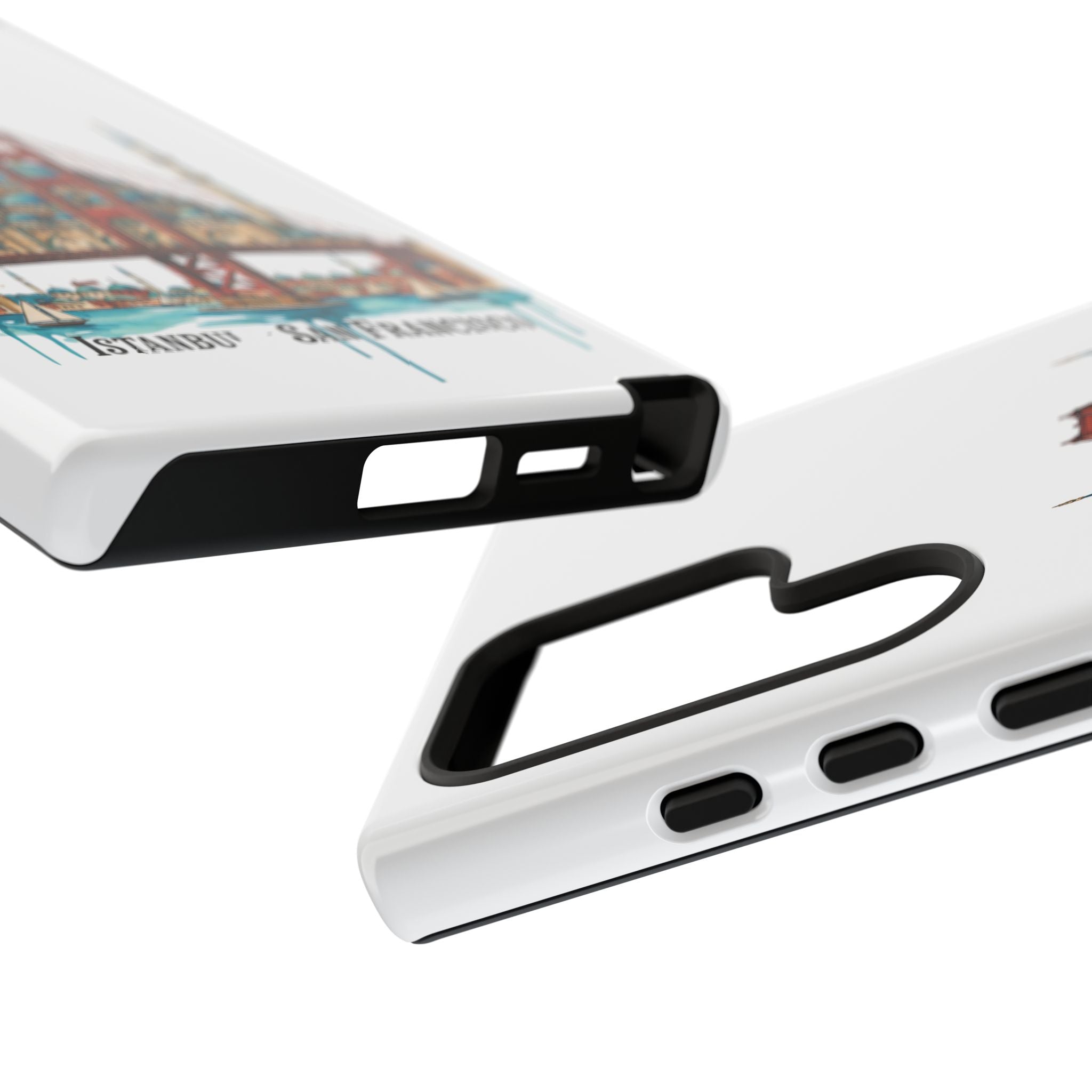 City Bridge Phone Case — Istanbul × San Francisco Illustrated Travel Design