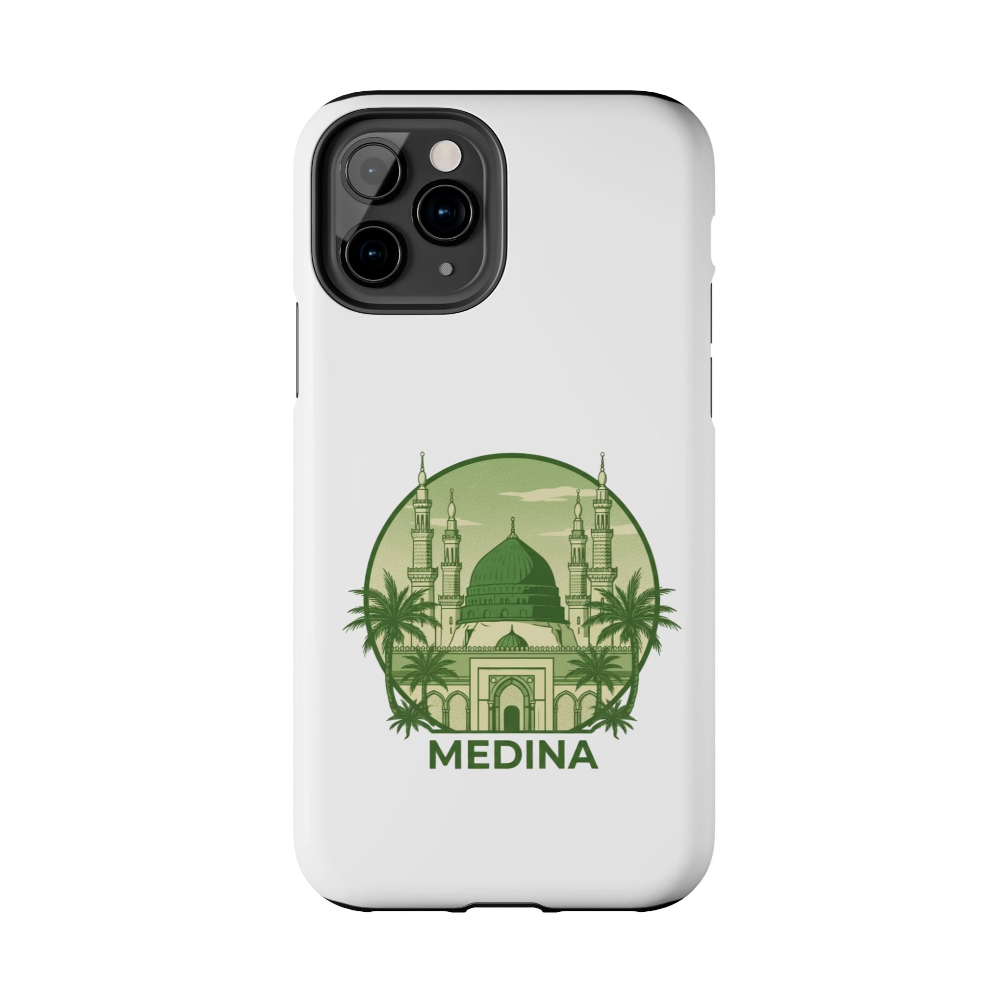 Medina Mosque Tough Phone Case – Islamic Landmark Green Phone Cover
