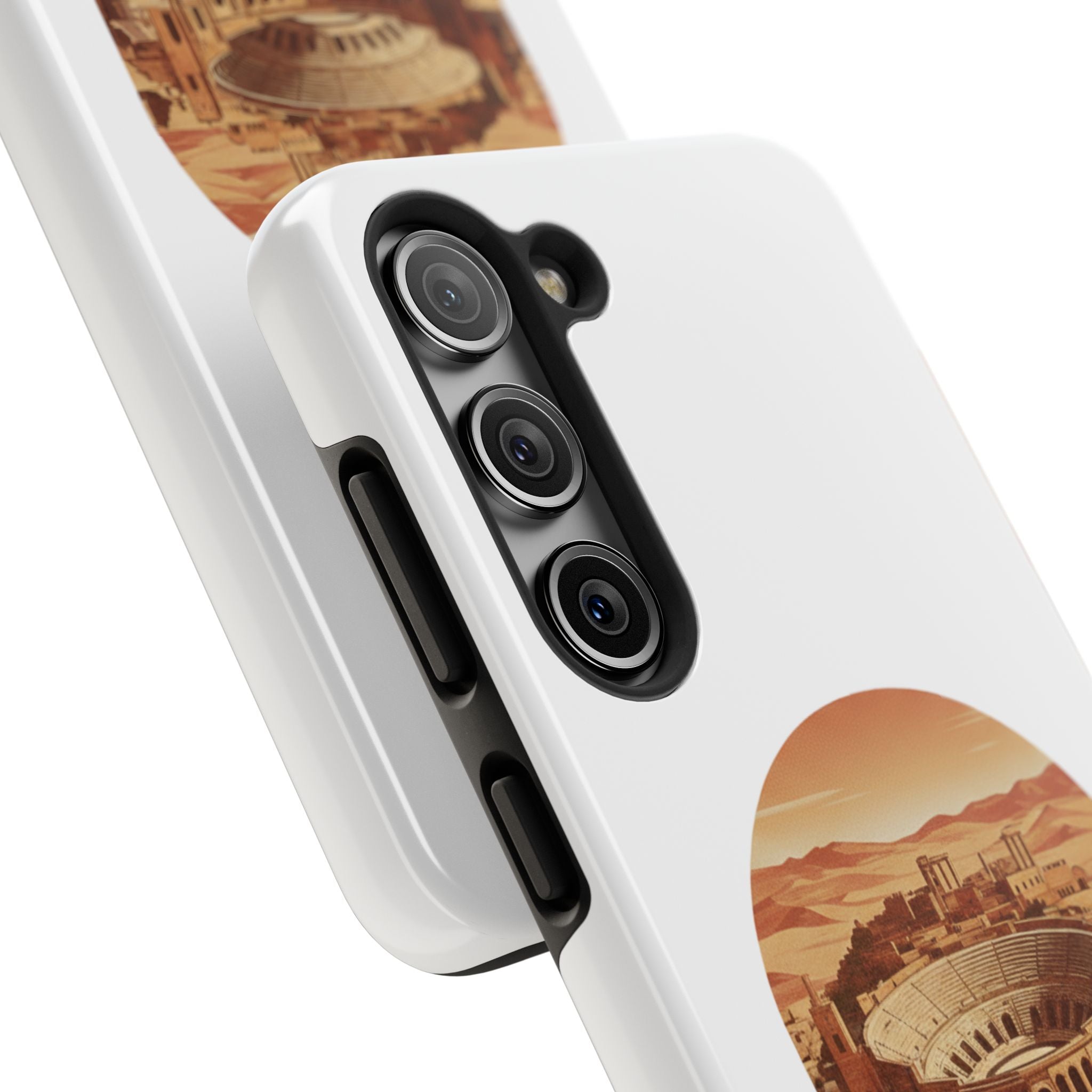 Amman Coliseum Tough Phone Case — Vintage Desert Cityscape Protective Cover