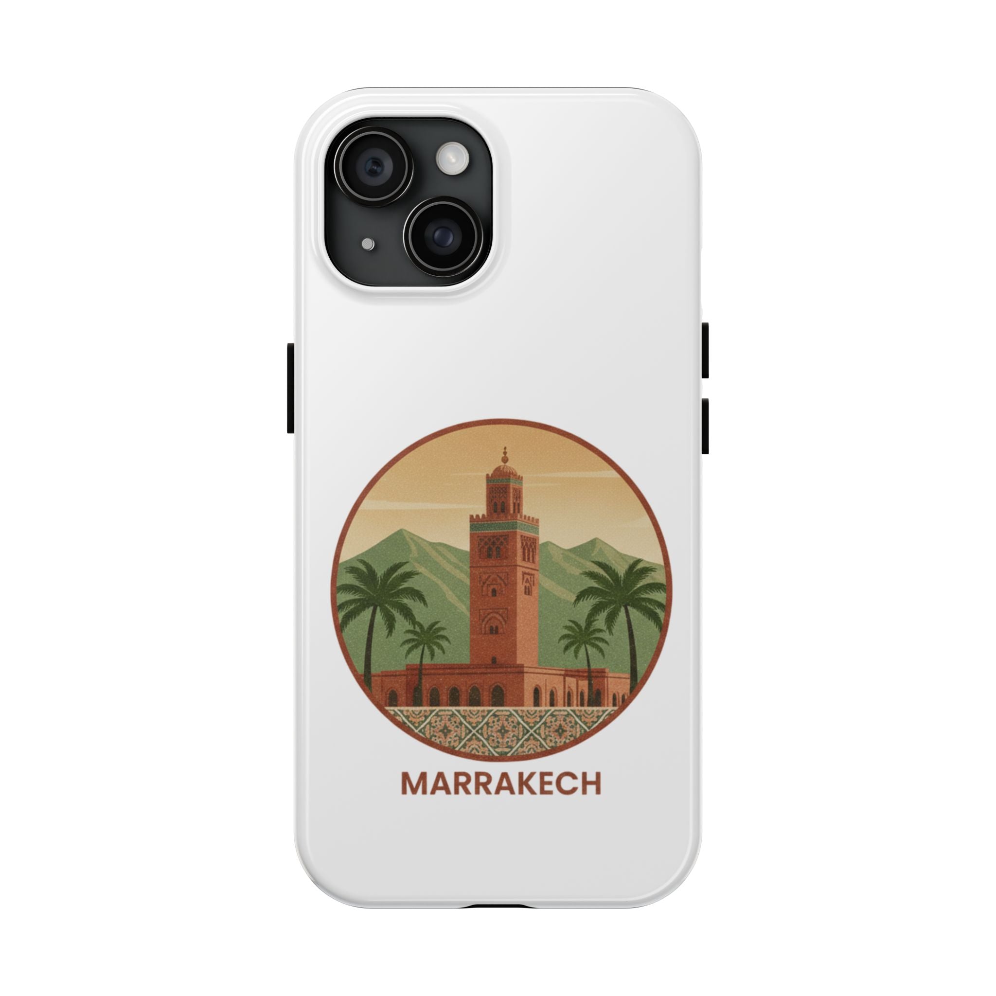 Marrakech Travel Phone Case — Vintage Moroccan Koutoubia Tower Design