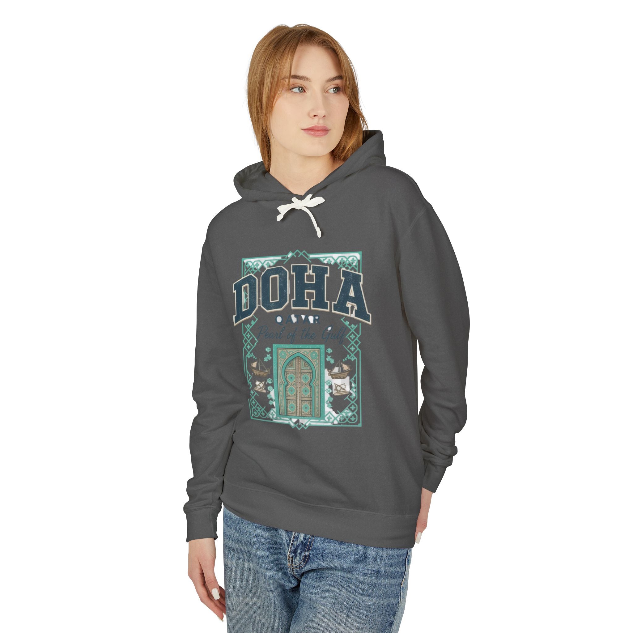 Doha Souvenir Hoodie — Qatar Pearl of the Gulf Travel Sweatshirt