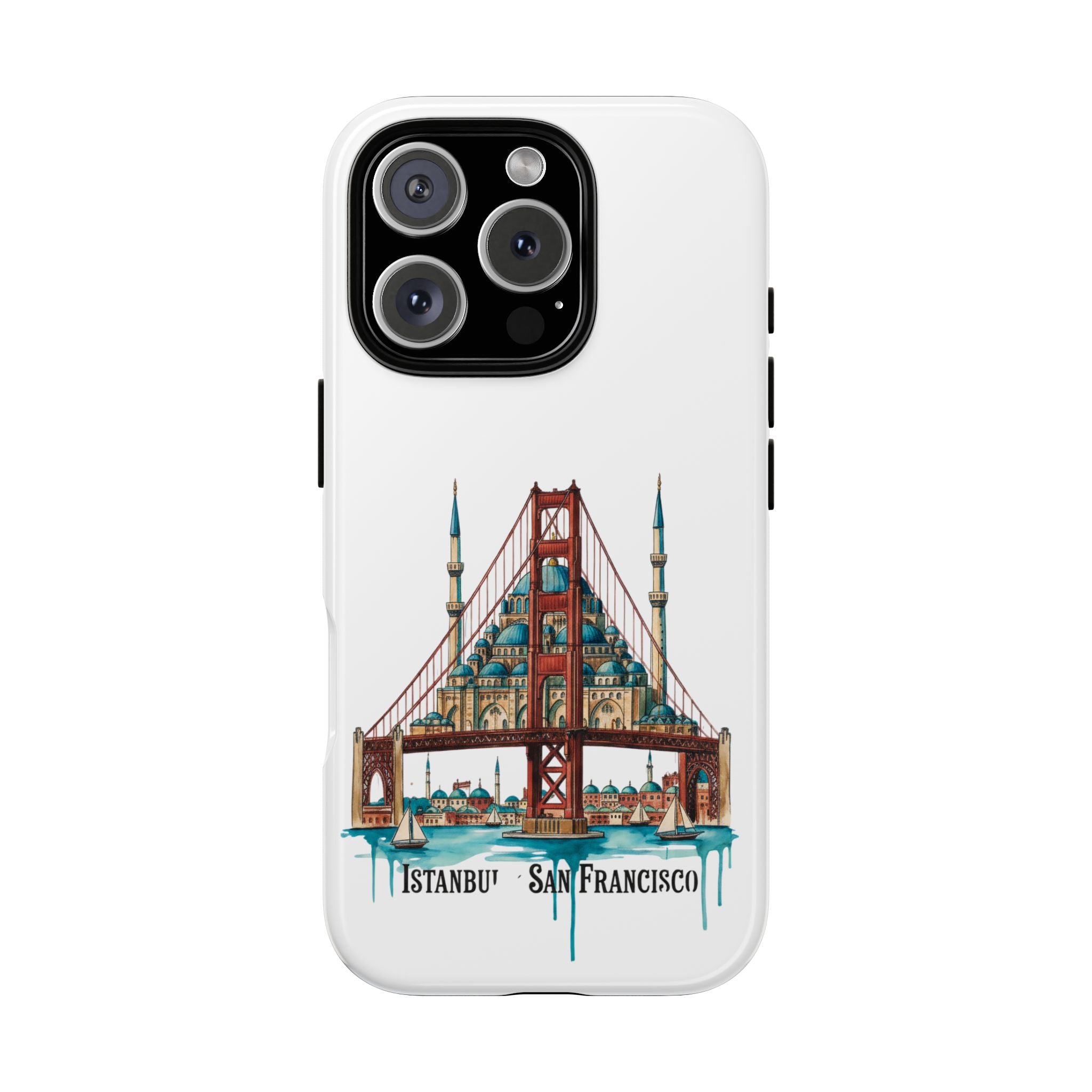 City Bridge Phone Case — Istanbul × San Francisco Illustrated Travel Design