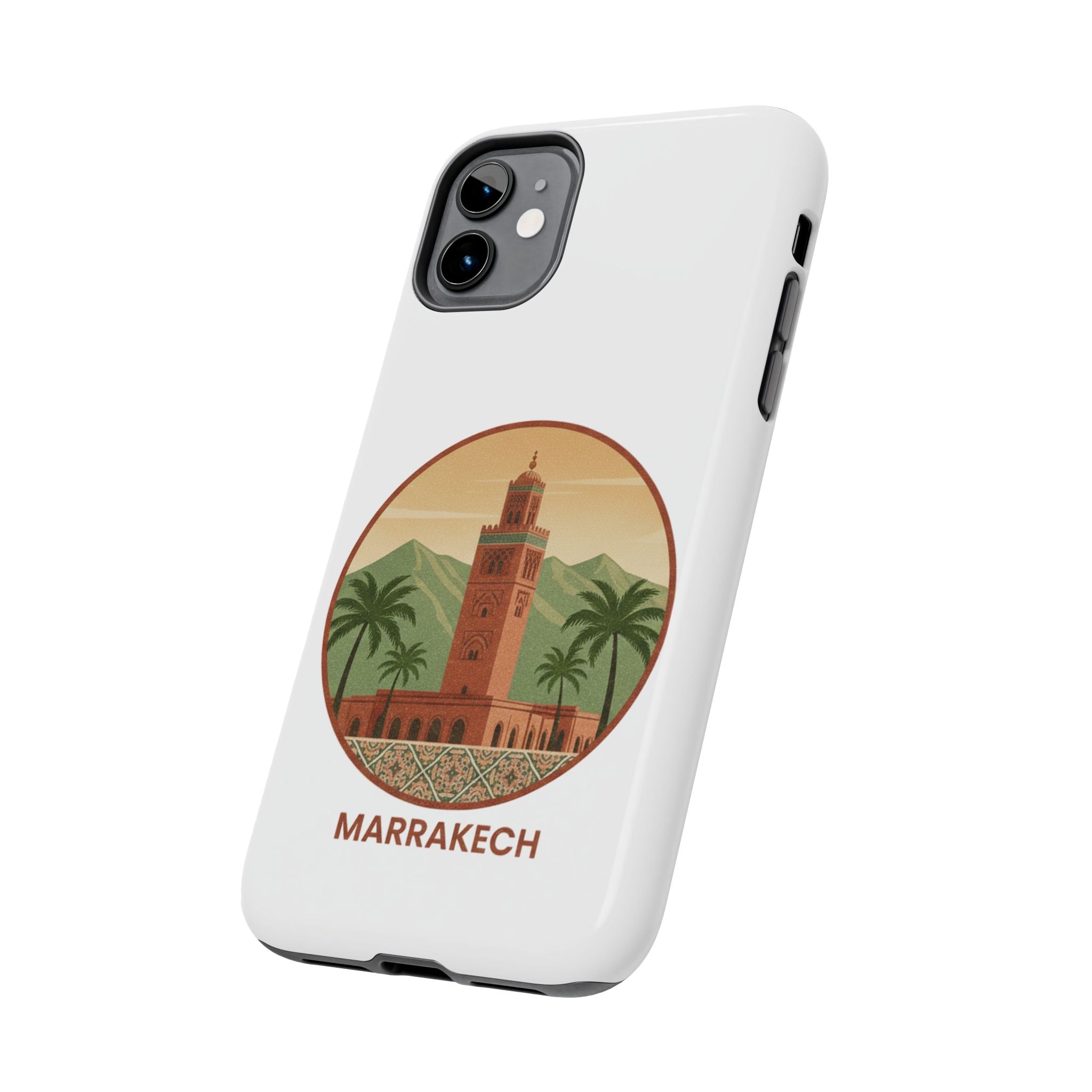 Marrakech Travel Phone Case — Vintage Moroccan Koutoubia Tower Design