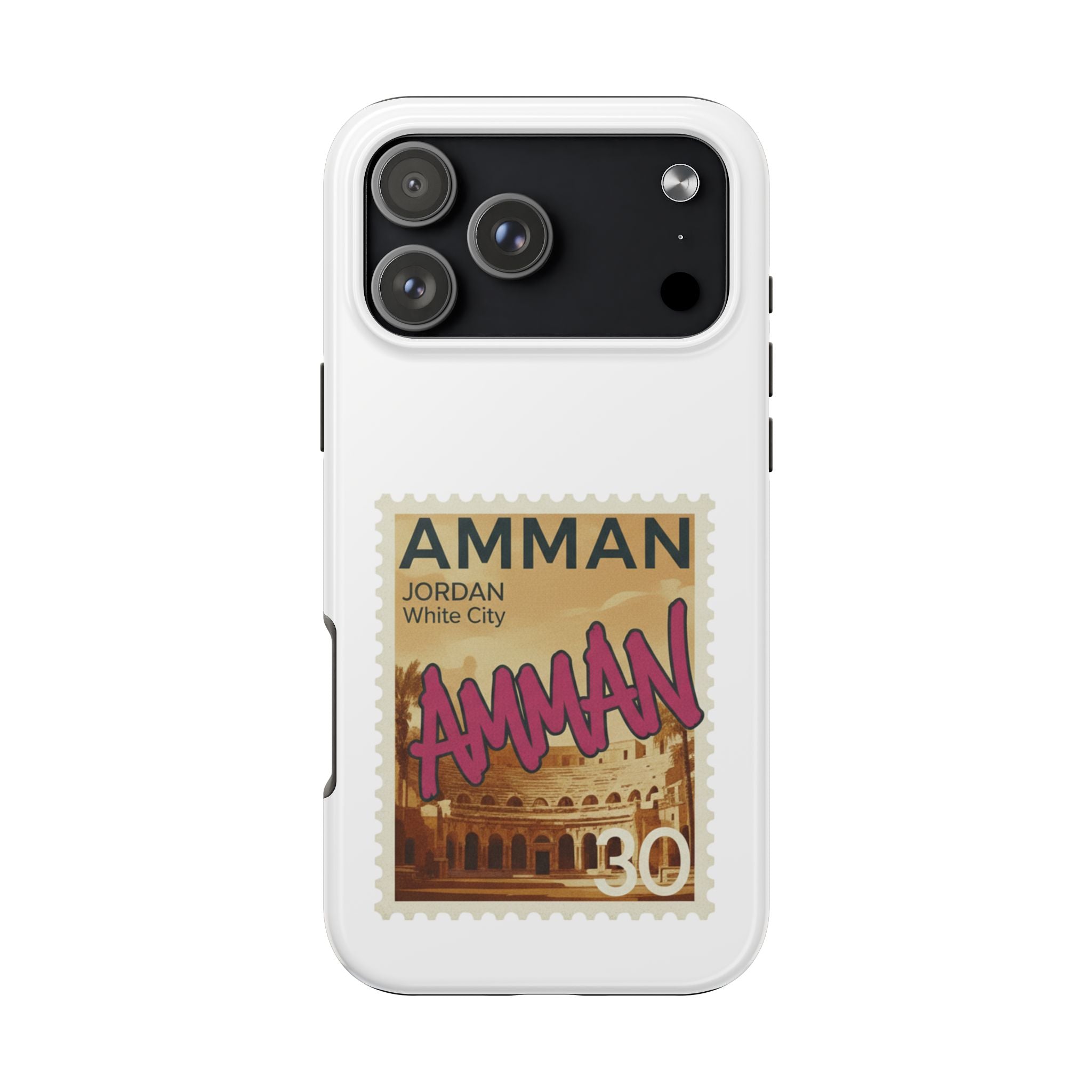 Amman Stamp Tough Phone Case — Jordan Travel Vintage Postage Design