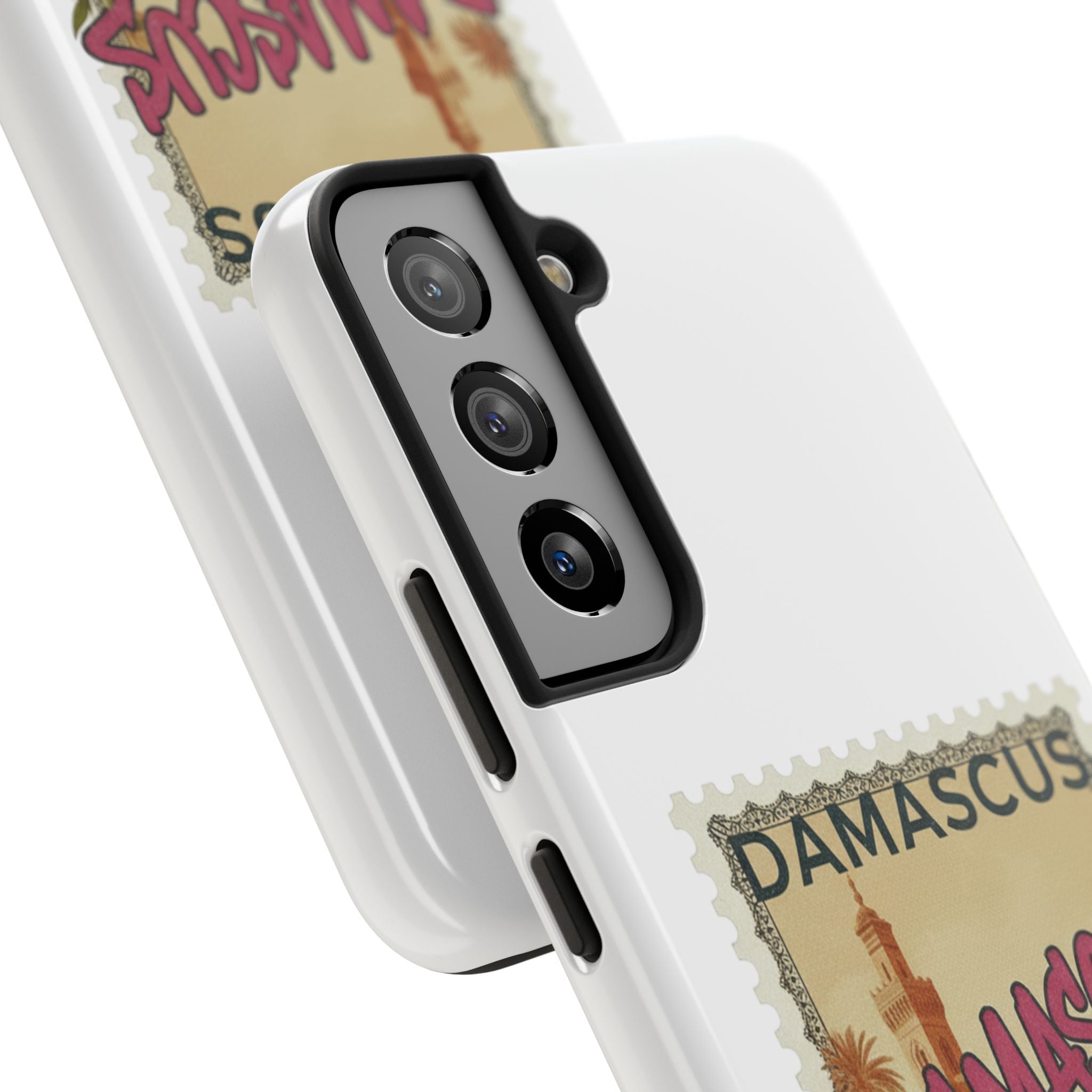 Damascus Vintage Stamp Tough Phone Case — Retro Travel Phone Cover
