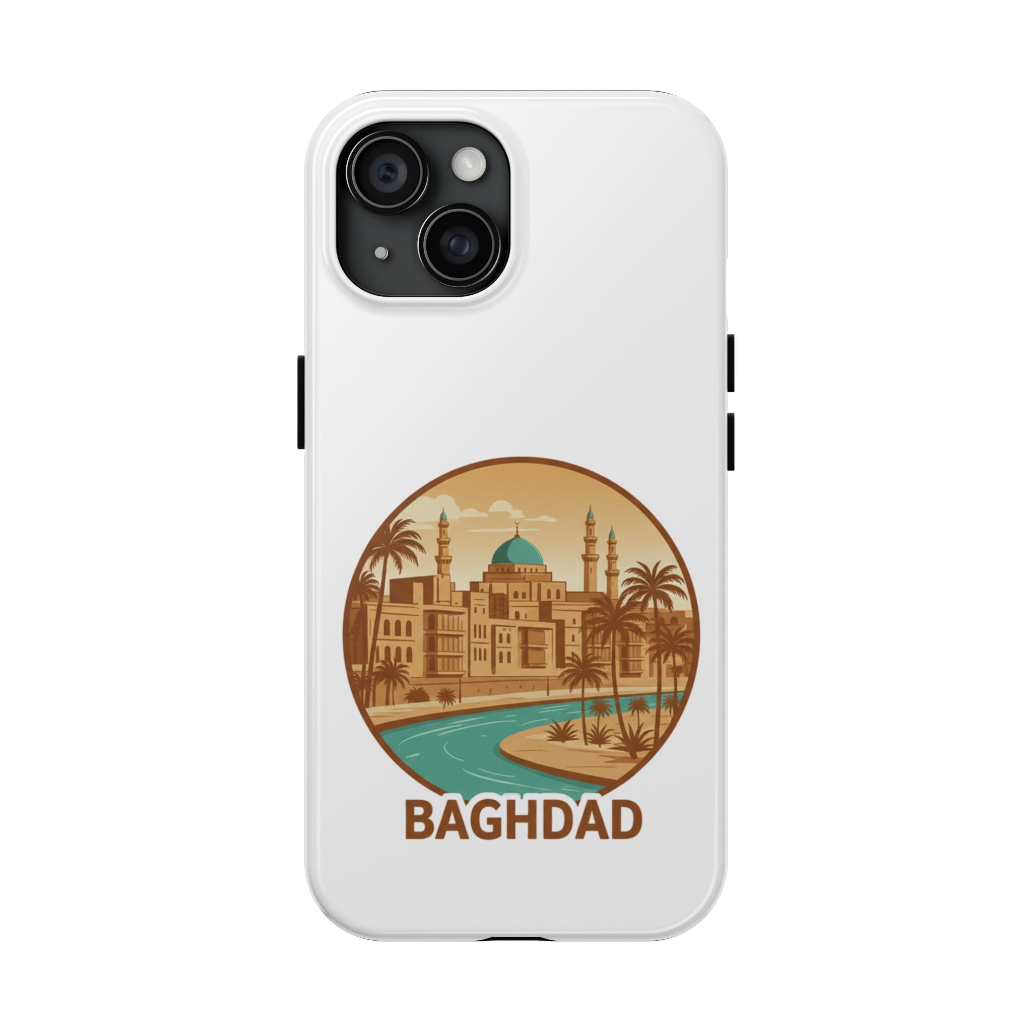 Baghdad Illustrated Tough Phone Case — Vintage Middle East Cityscape Protective Cover