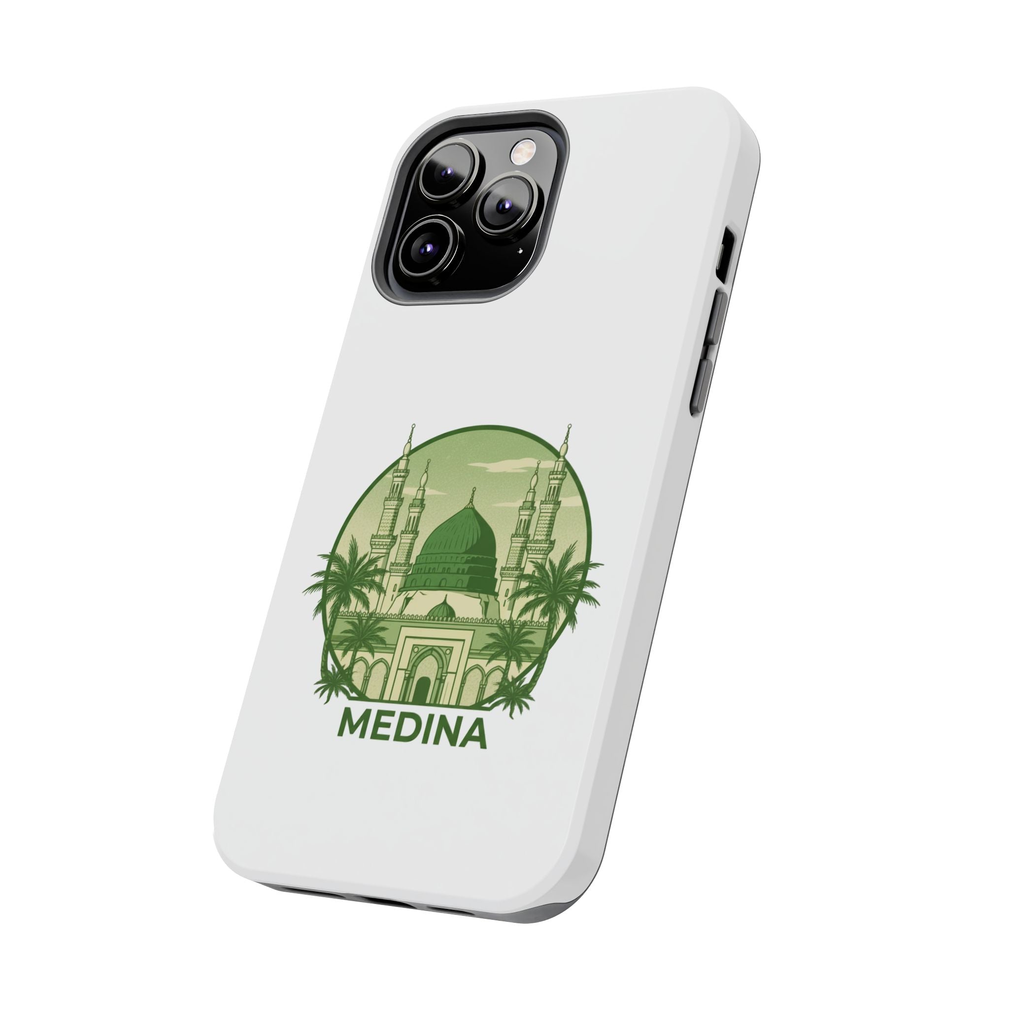Medina Mosque Tough Phone Case – Islamic Landmark Green Phone Cover
