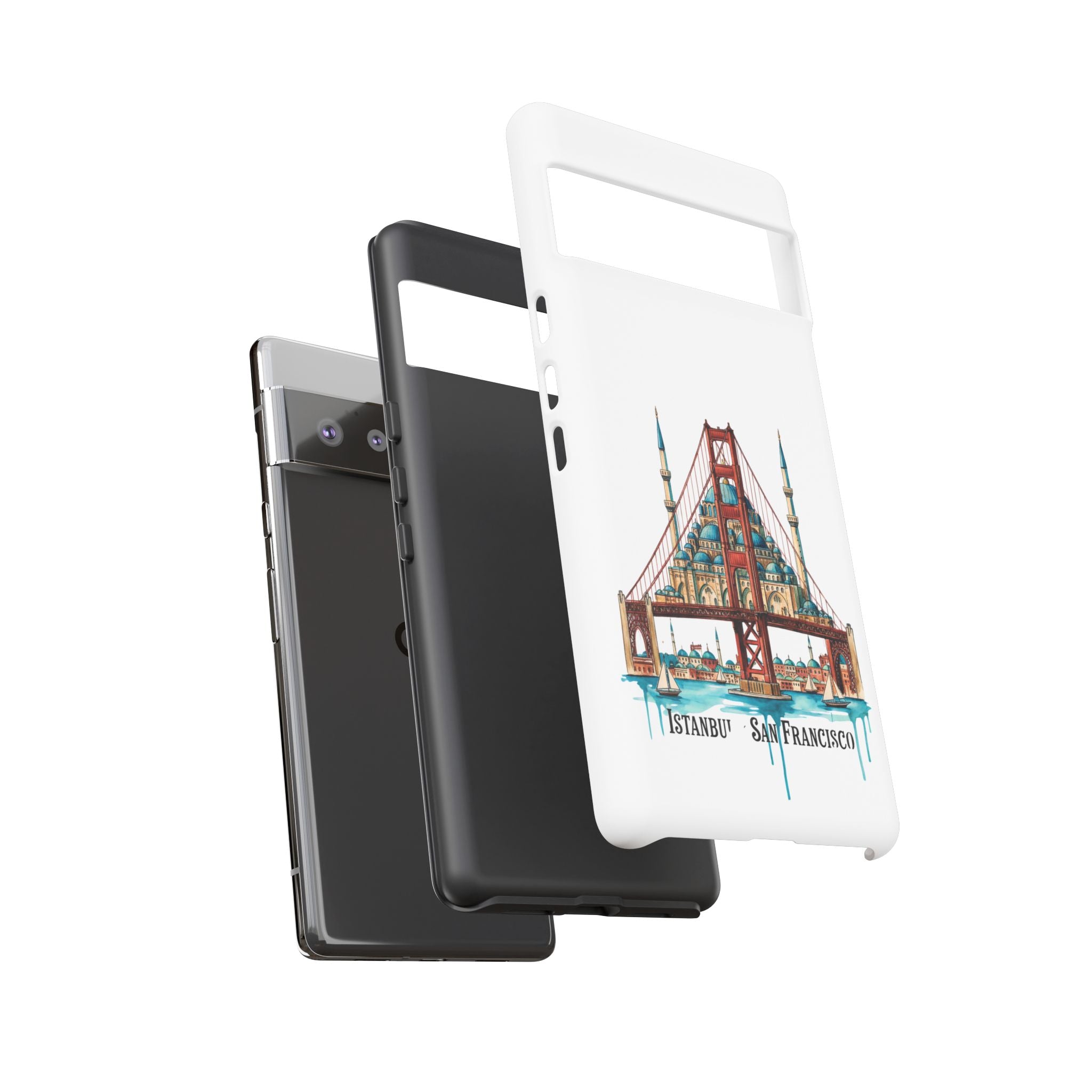 City Bridge Phone Case — Istanbul × San Francisco Illustrated Travel Design