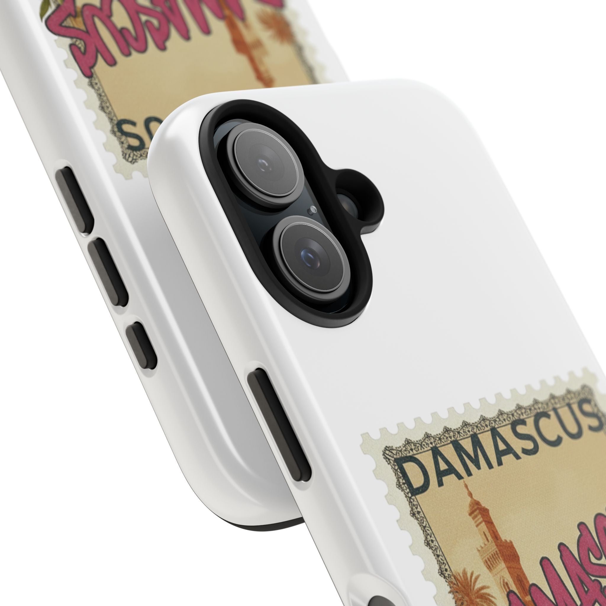 Damascus Vintage Stamp Tough Phone Case — Retro Travel Phone Cover