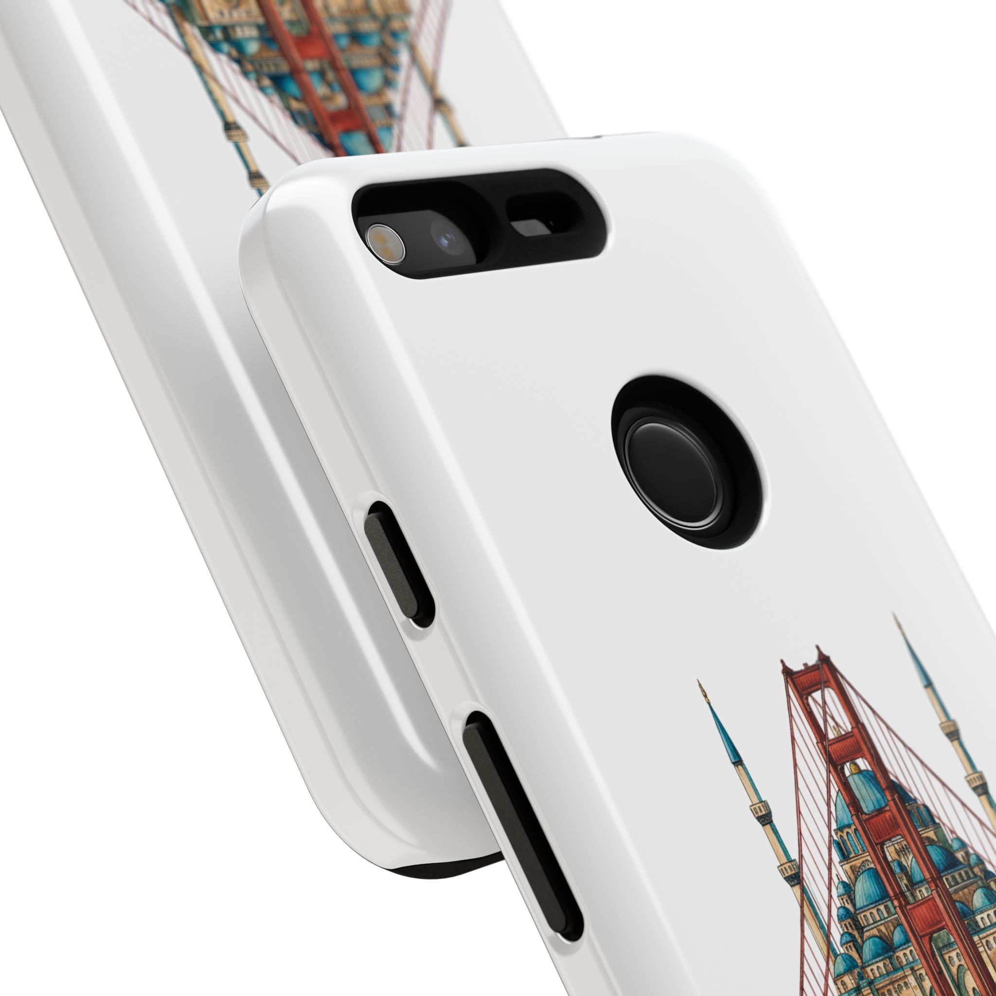 City Bridge Phone Case — Istanbul × San Francisco Illustrated Travel Design