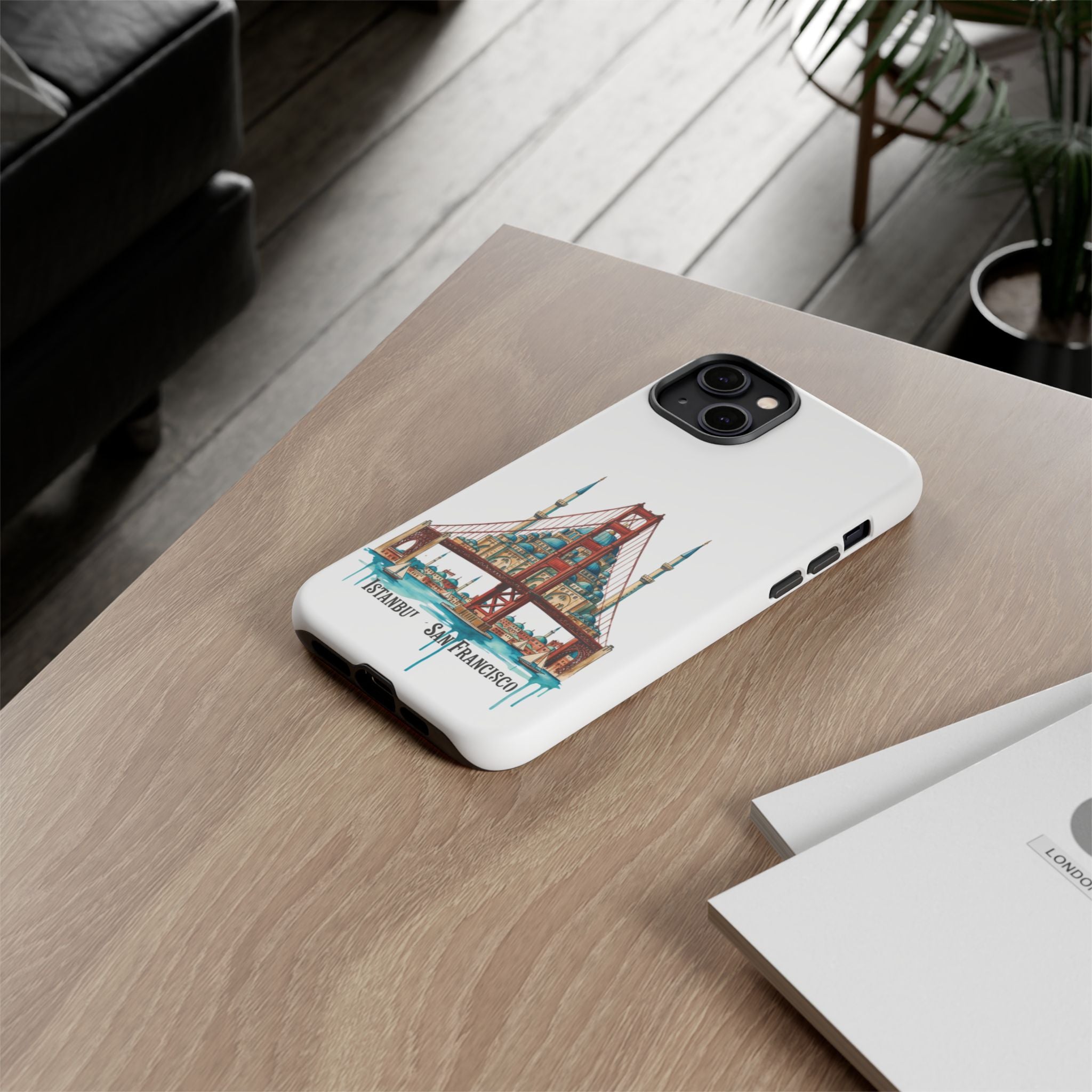 City Bridge Phone Case — Istanbul × San Francisco Illustrated Travel Design