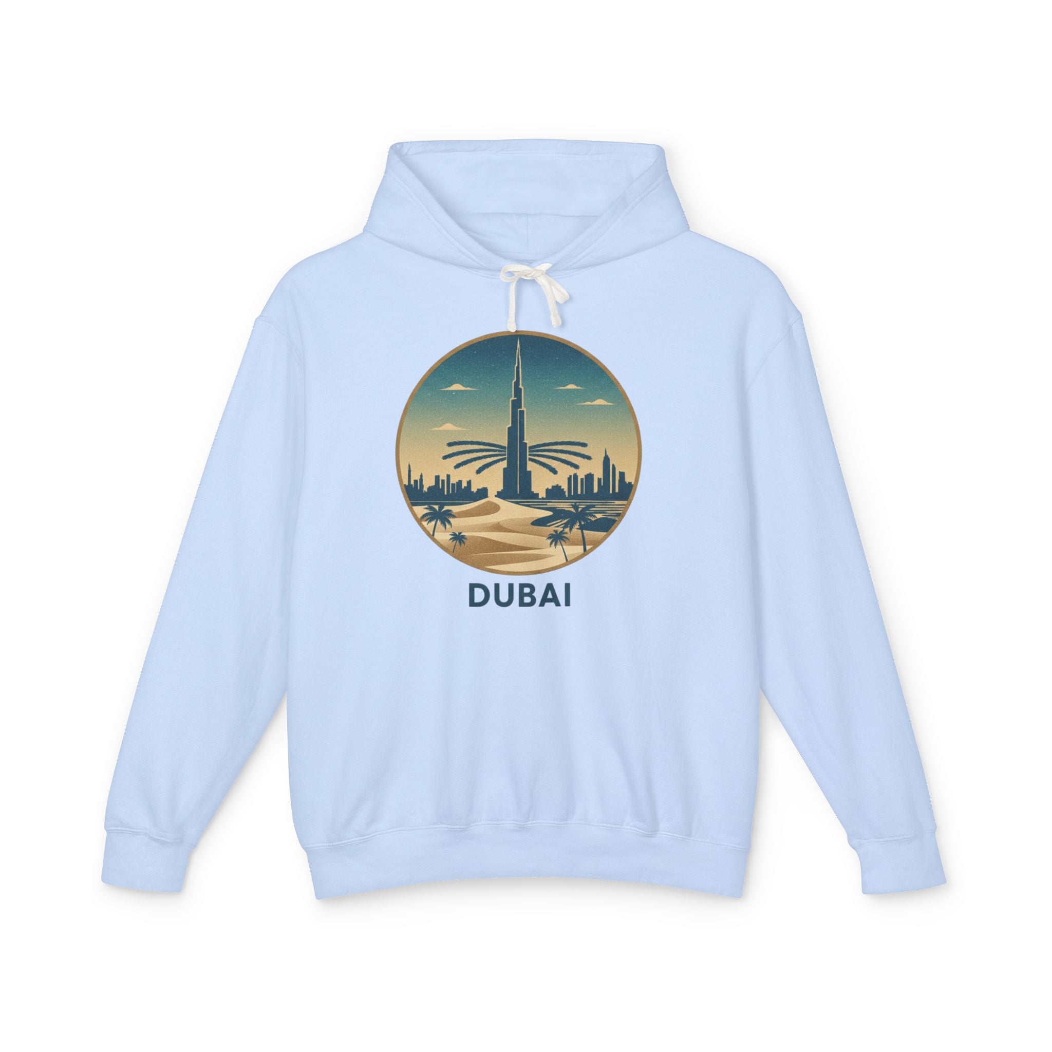 Dubai Skyline Hoodie — Vintage Desert Sunset Travel Sweatshirt