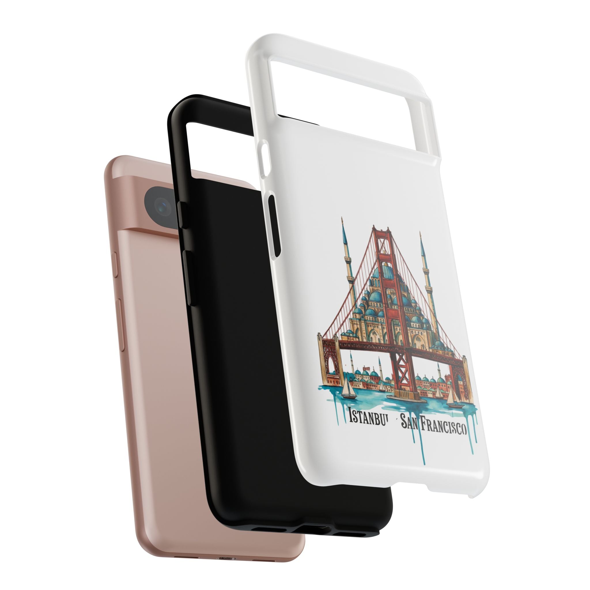 City Bridge Phone Case — Istanbul × San Francisco Illustrated Travel Design