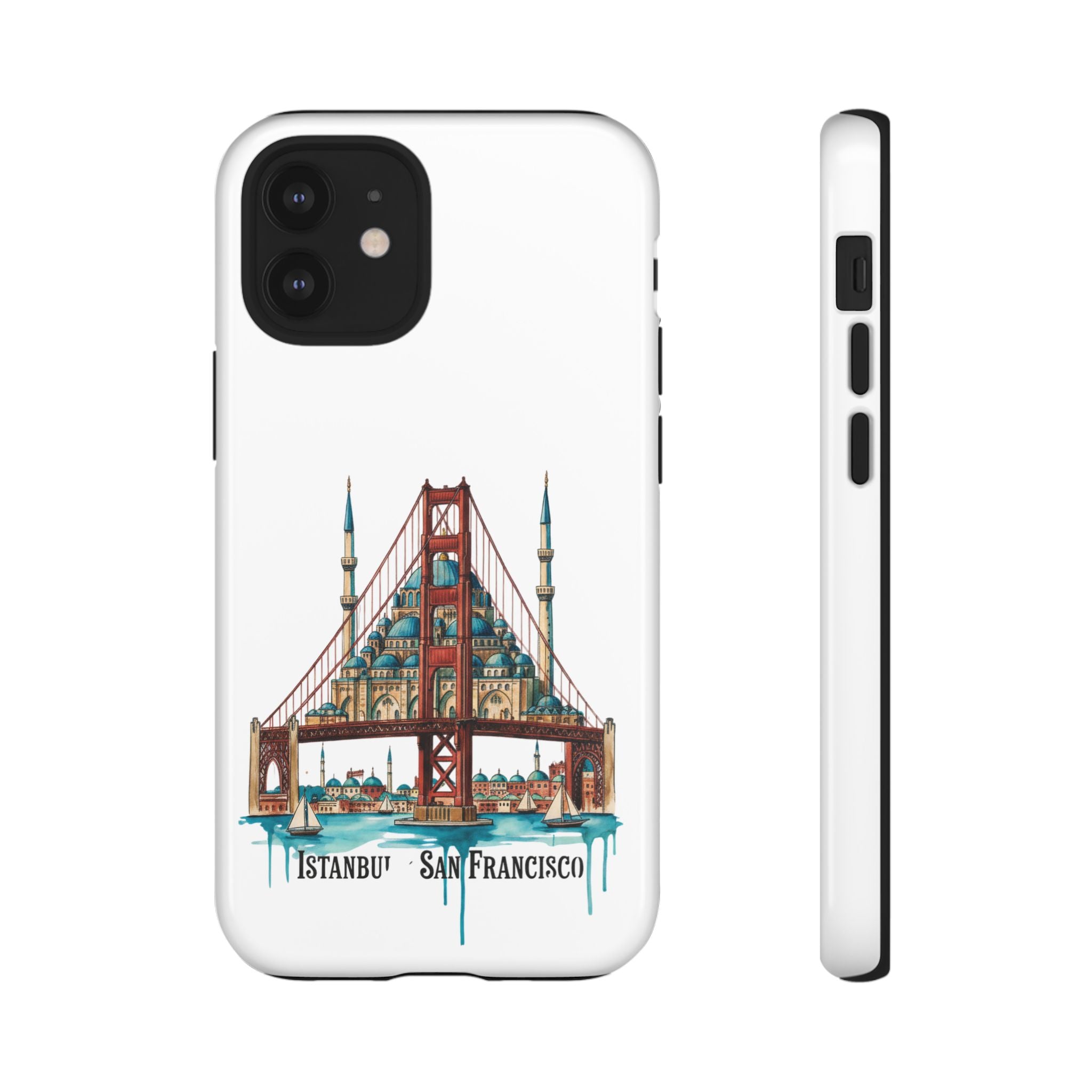 City Bridge Phone Case — Istanbul × San Francisco Illustrated Travel Design