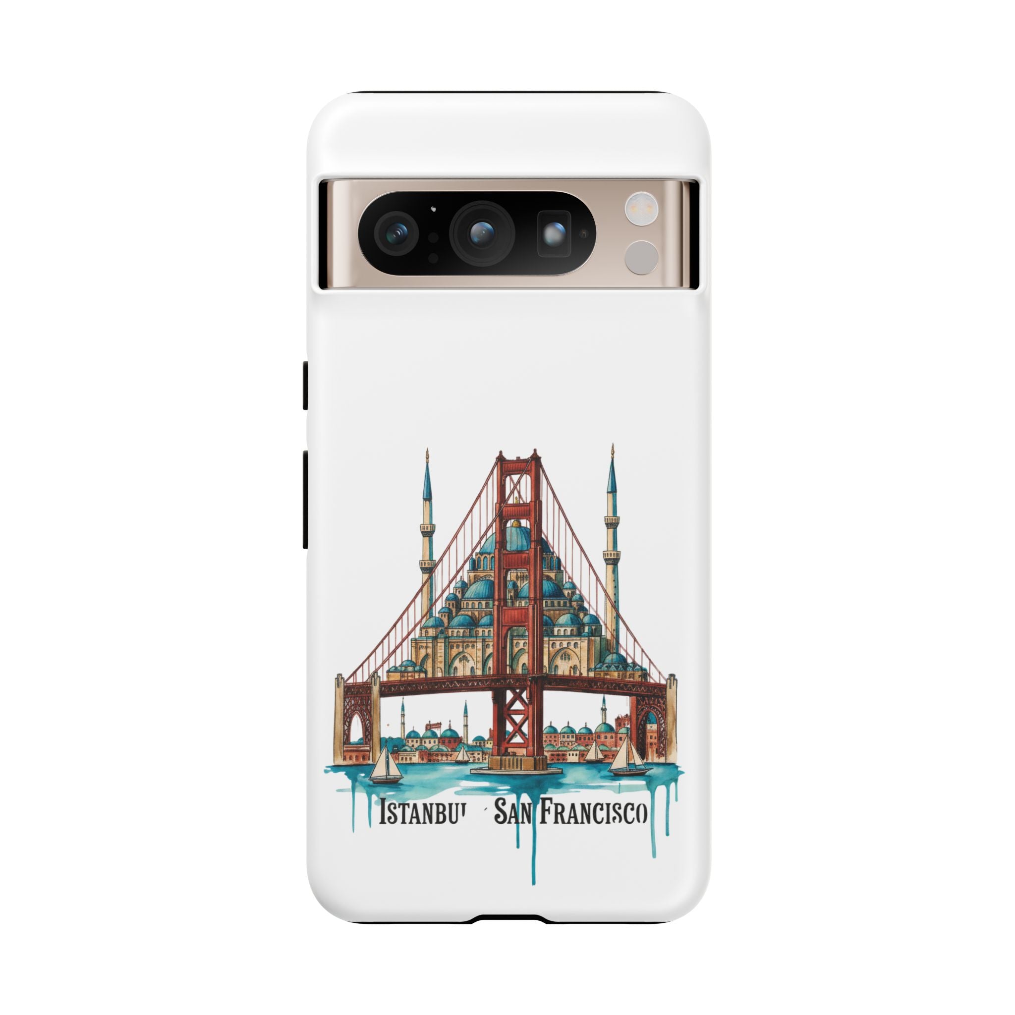 City Bridge Phone Case — Istanbul × San Francisco Illustrated Travel Design