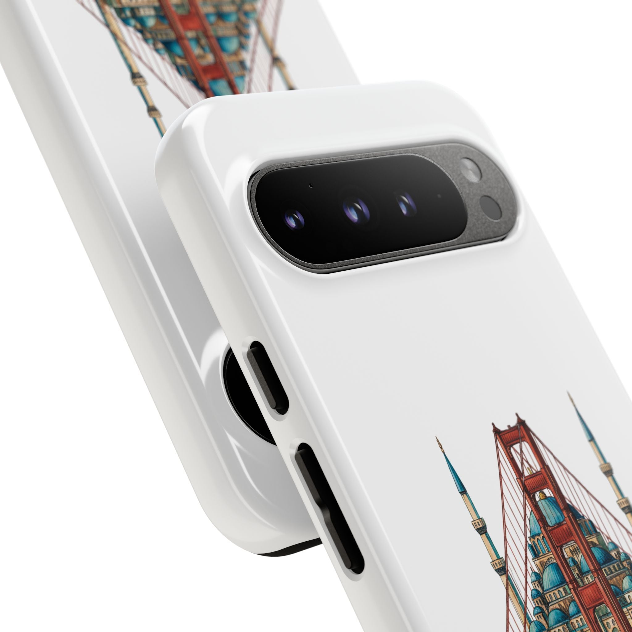 City Bridge Phone Case — Istanbul × San Francisco Illustrated Travel Design