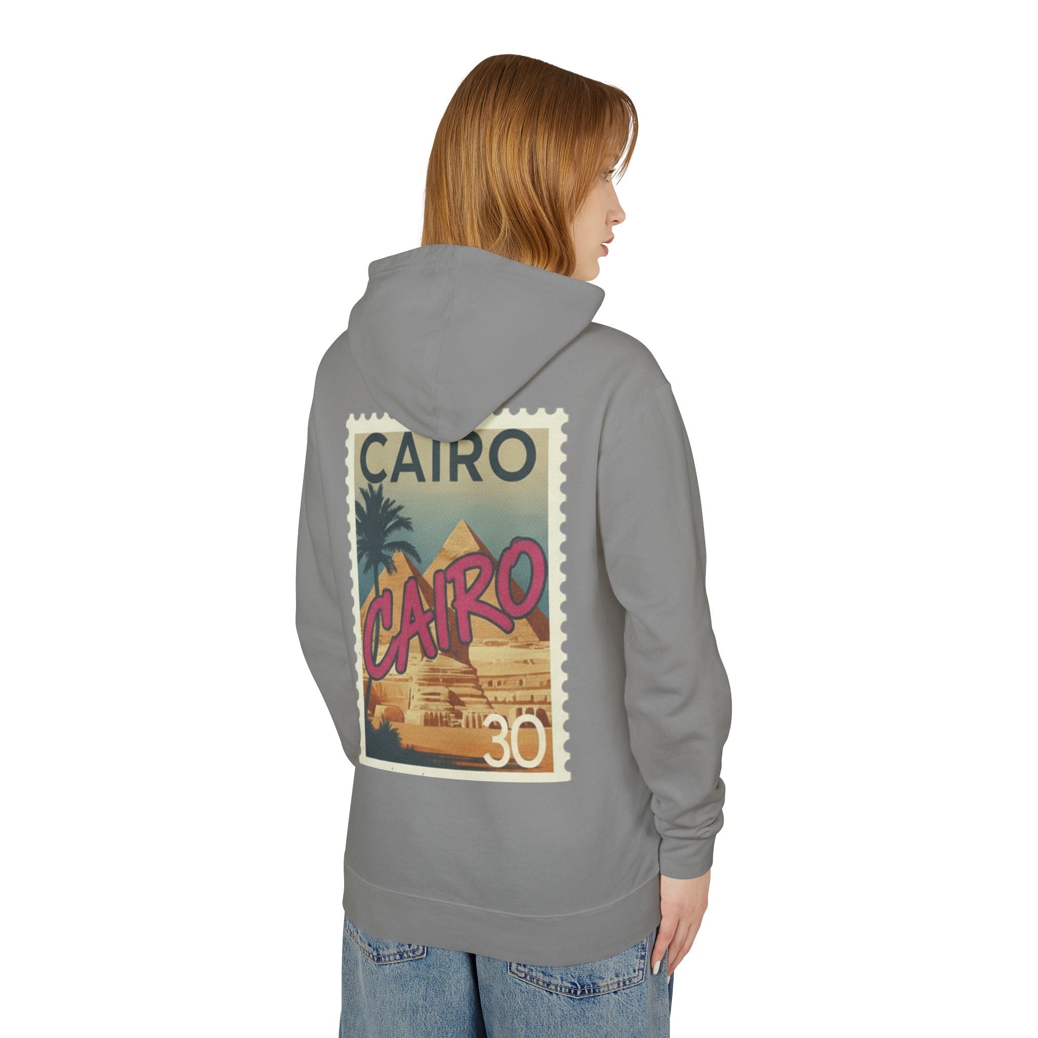 Cairo Vintage Postage Stamp Hoodie — Retro Egypt Travel Sweatshirt