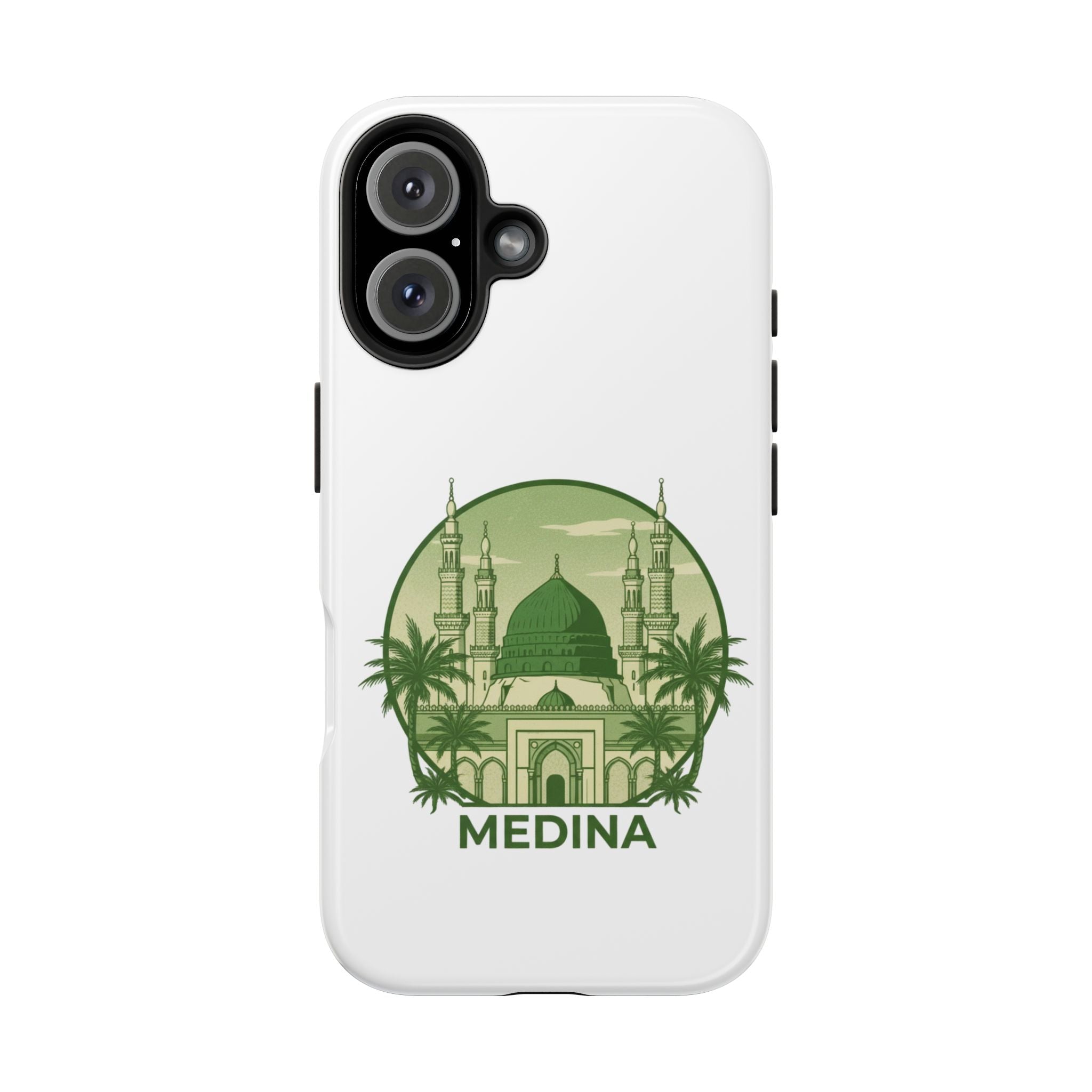 Medina Mosque Tough Phone Case – Islamic Landmark Green Phone Cover