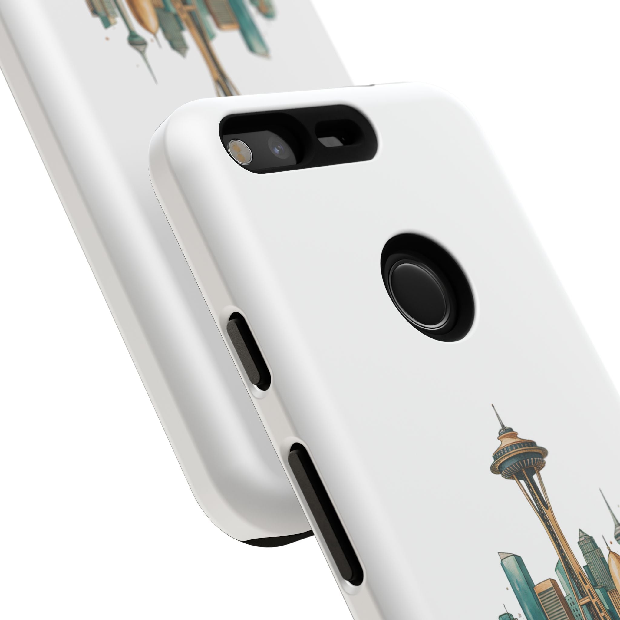 Doha x Seattle Skyline Tough Phone Case — Cityscape Protective Phone Cover