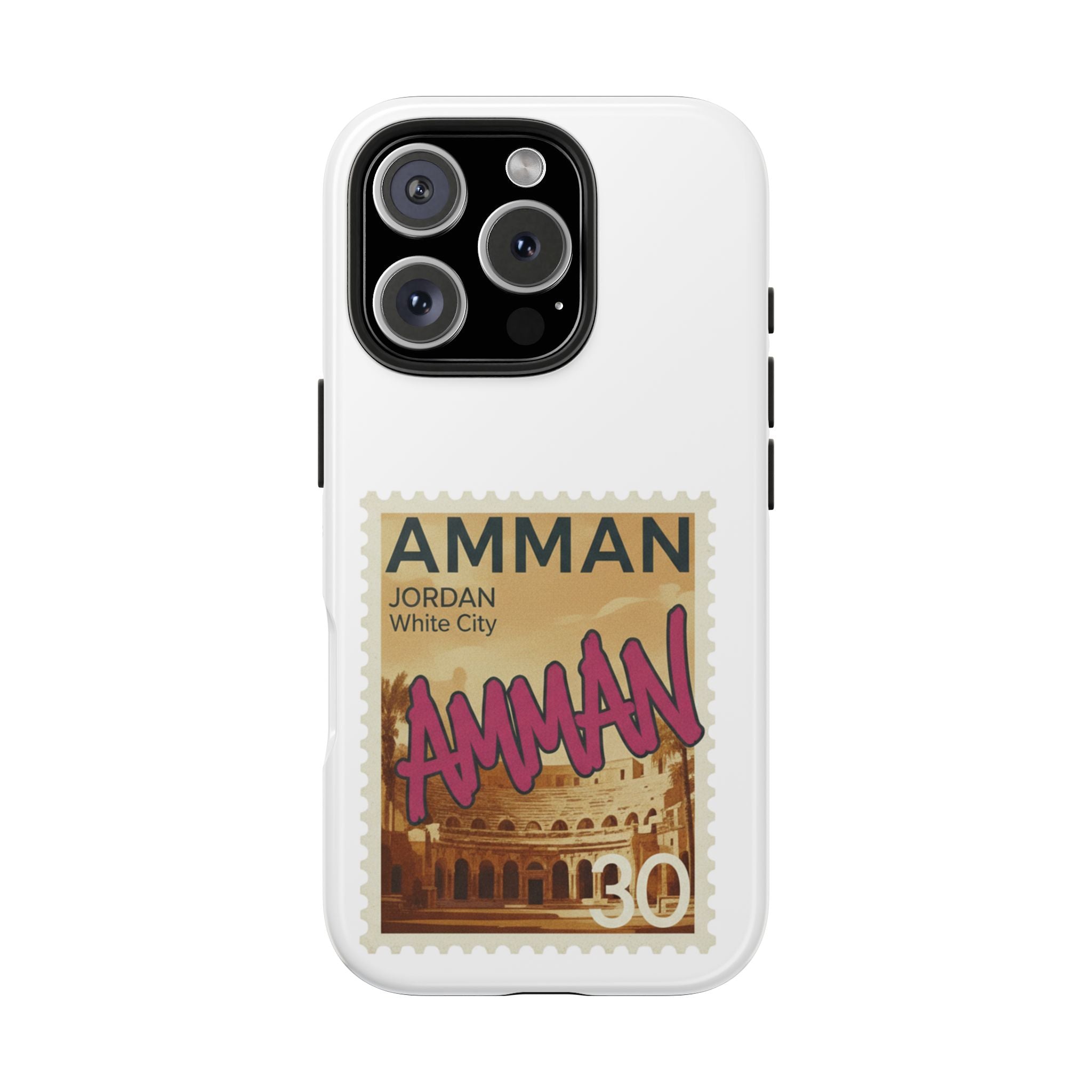 Amman Stamp Tough Phone Case — Jordan Travel Vintage Postage Design