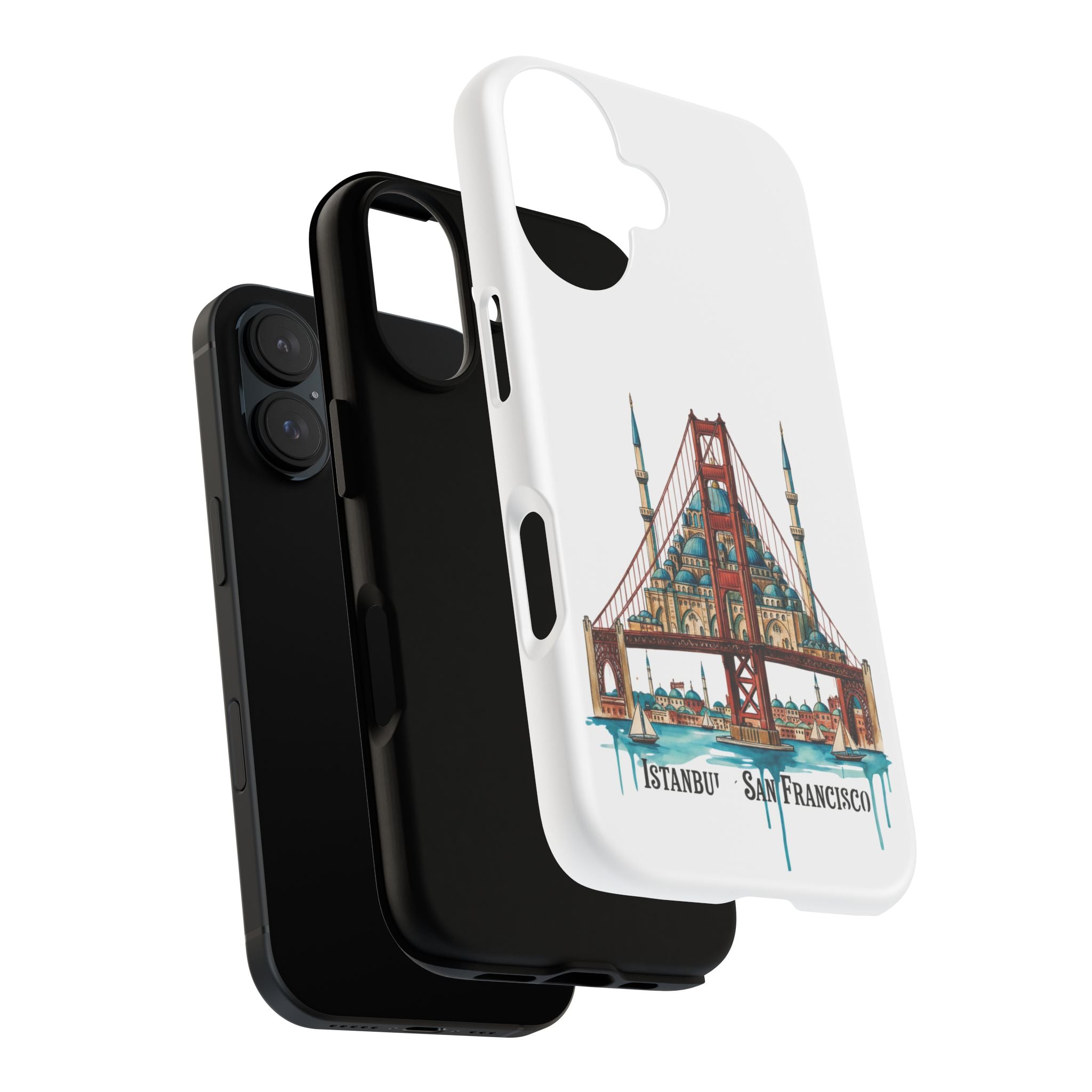 City Bridge Phone Case — Istanbul × San Francisco Illustrated Travel Design