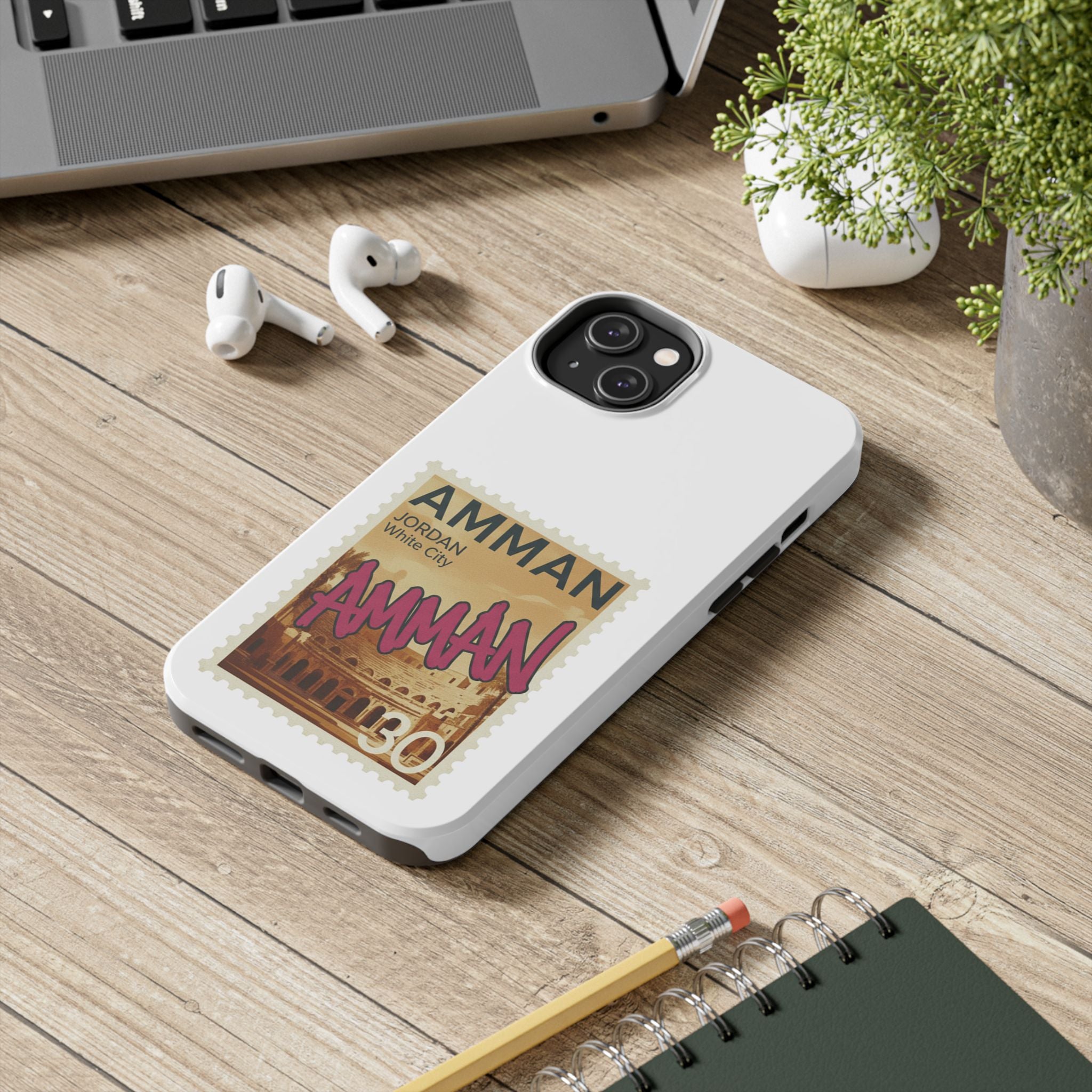 Amman Stamp Tough Phone Case — Jordan Travel Vintage Postage Design