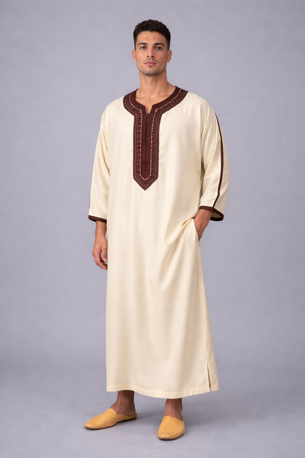Gandoura Marocaine Premium - Broderie Traditionnelle