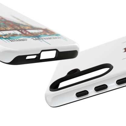 City Bridge Phone Case — Istanbul × San Francisco Illustrated Travel Design