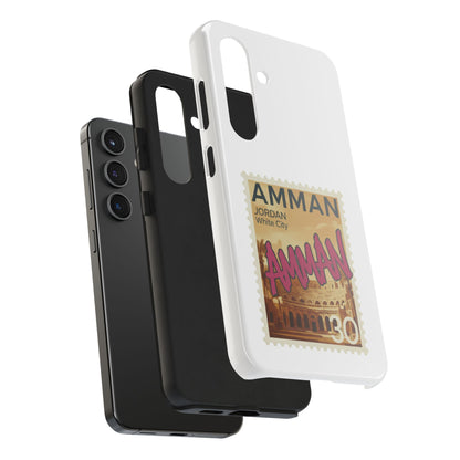 Amman Stamp Tough Phone Case — Jordan Travel Vintage Postage Design