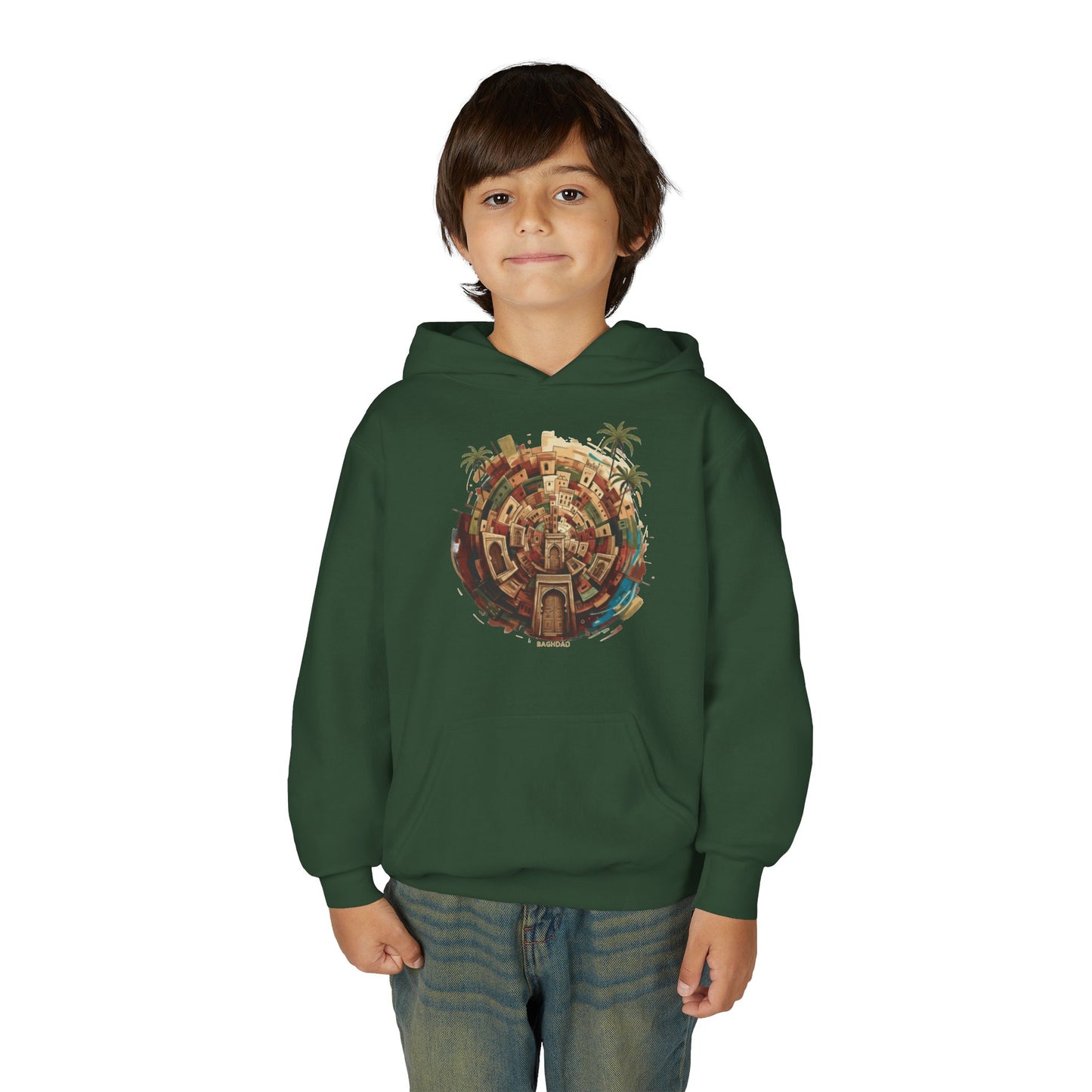 Youth Hoodie — Tropical Mini World Graphic Pullover
