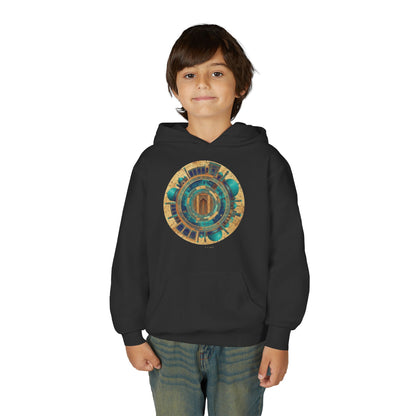 Youth Hoodie with Vintage Aztec Compass Graphic