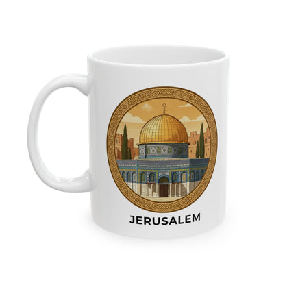 Jerusalem Dome of the Rock Ceramic Mug — Souvenir Coffee Cup (11oz/15oz)